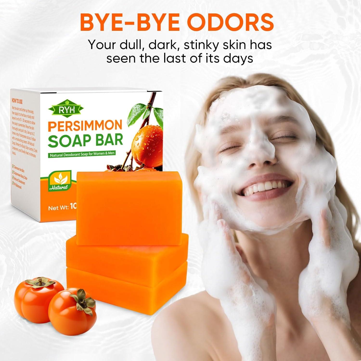 Jabón de Persimón RYH - Desodorante Natural 3 Piezas 33.4g