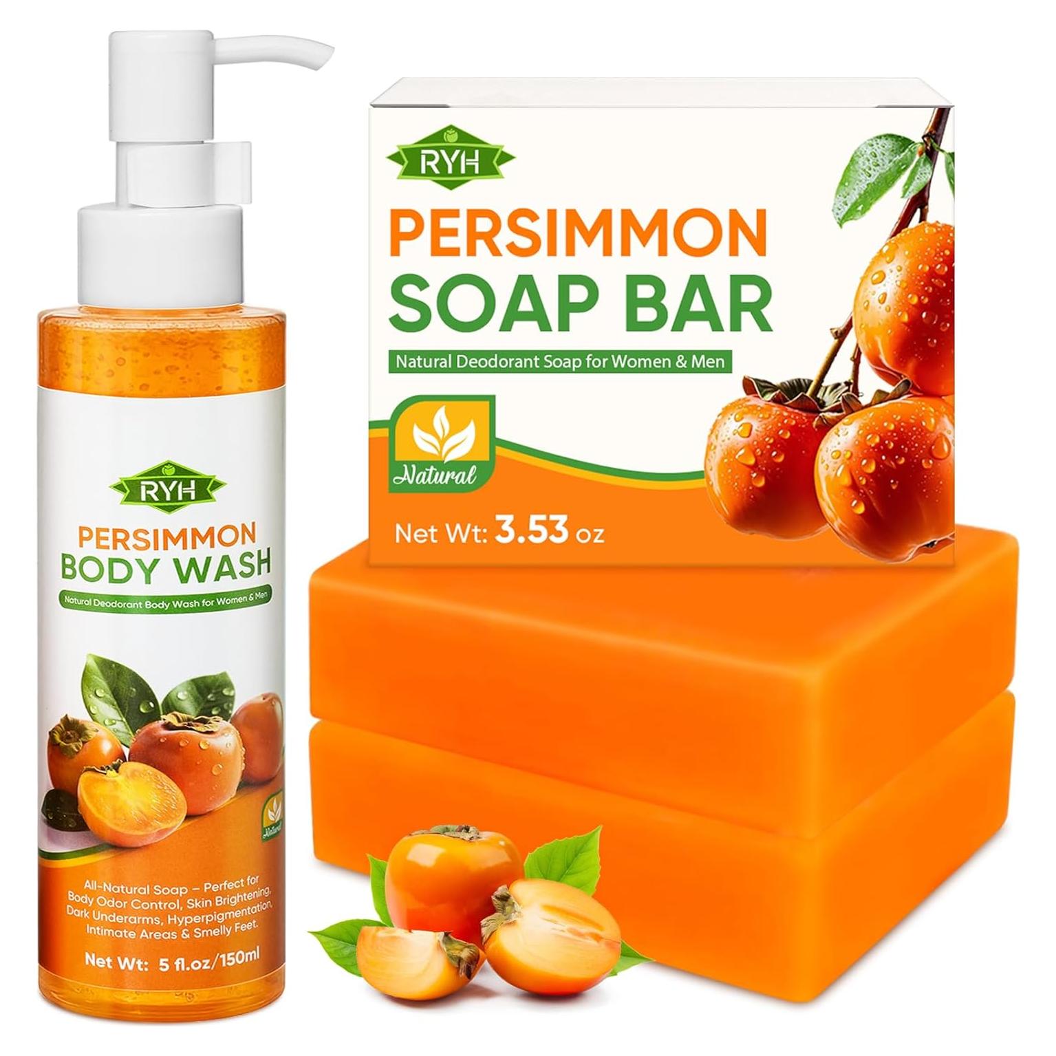 Set 2 Jabones y Gel de Ducha RYH Persimón 408g Control Olores
