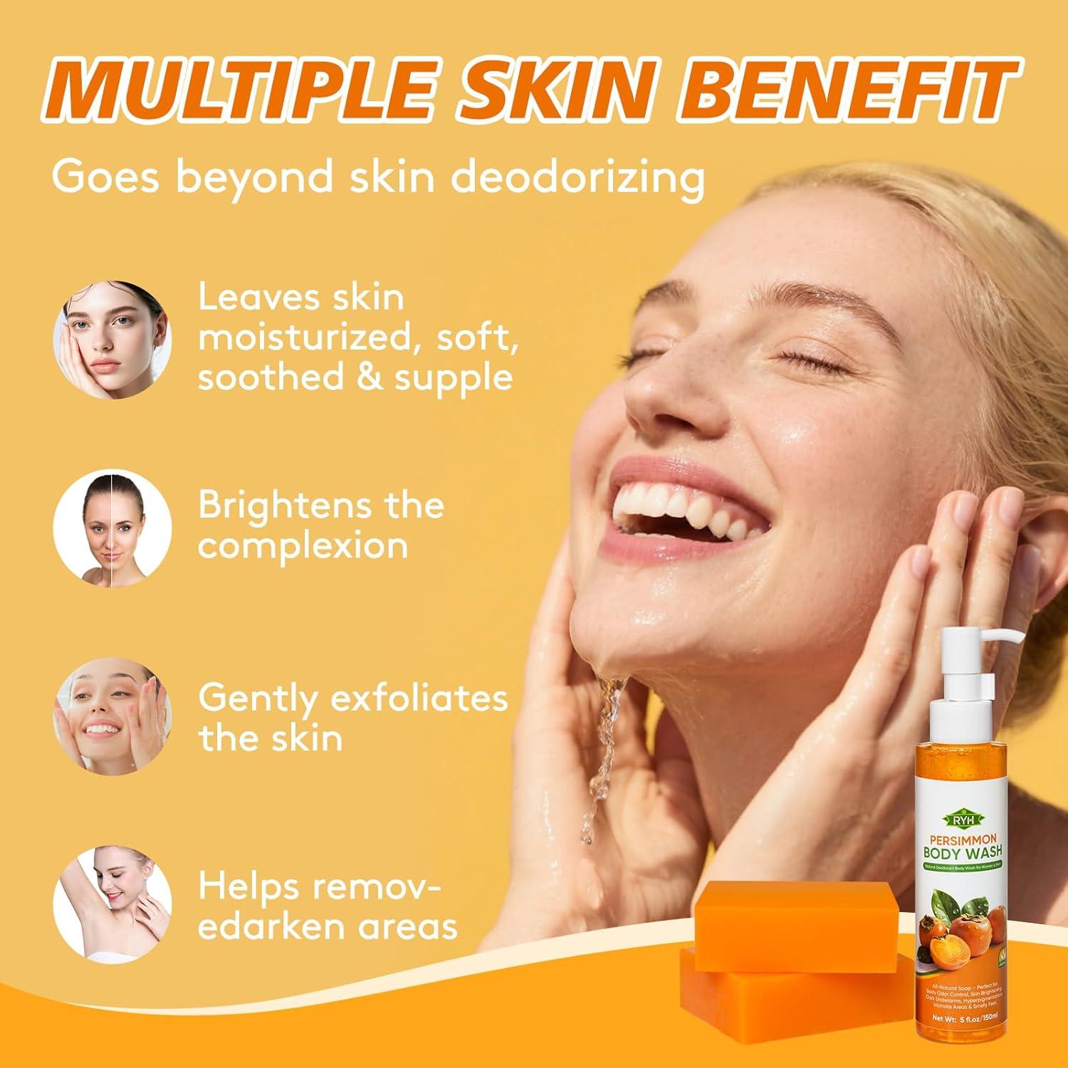 Set 2 Jabones y Gel de Ducha RYH Persimón 408g Control Olores