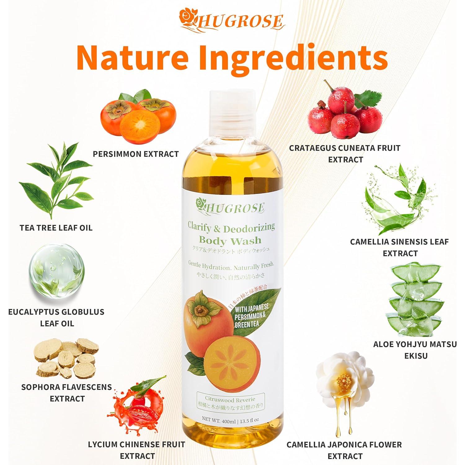 Gel de Ducha Persimón HugRose 381 ml Aroma Cítrico-Maderoso