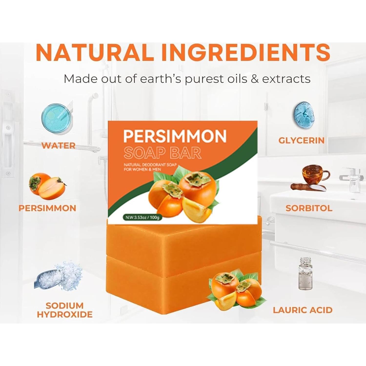 Jabón de Persimón Natural Hidratante - 2 Pcs 100g Cada Uno