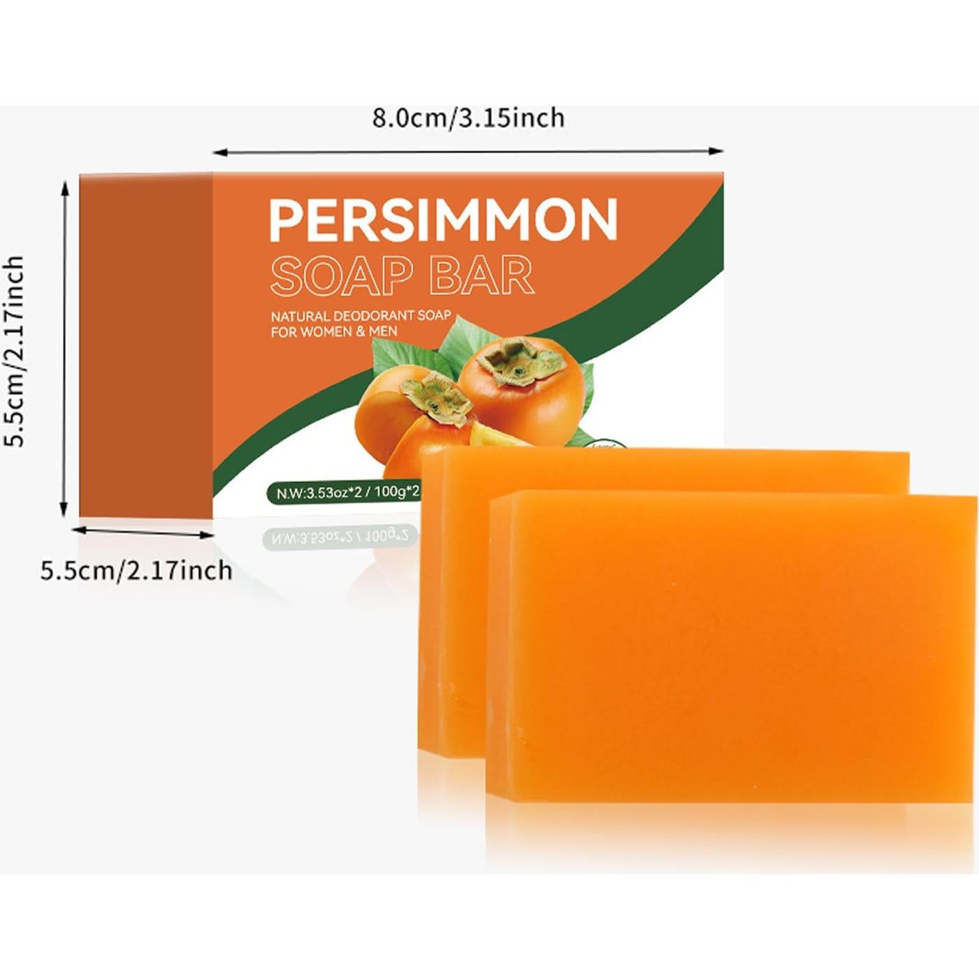 Jabón de Persimón Natural Hidratante - 2 Pcs 100g Cada Uno