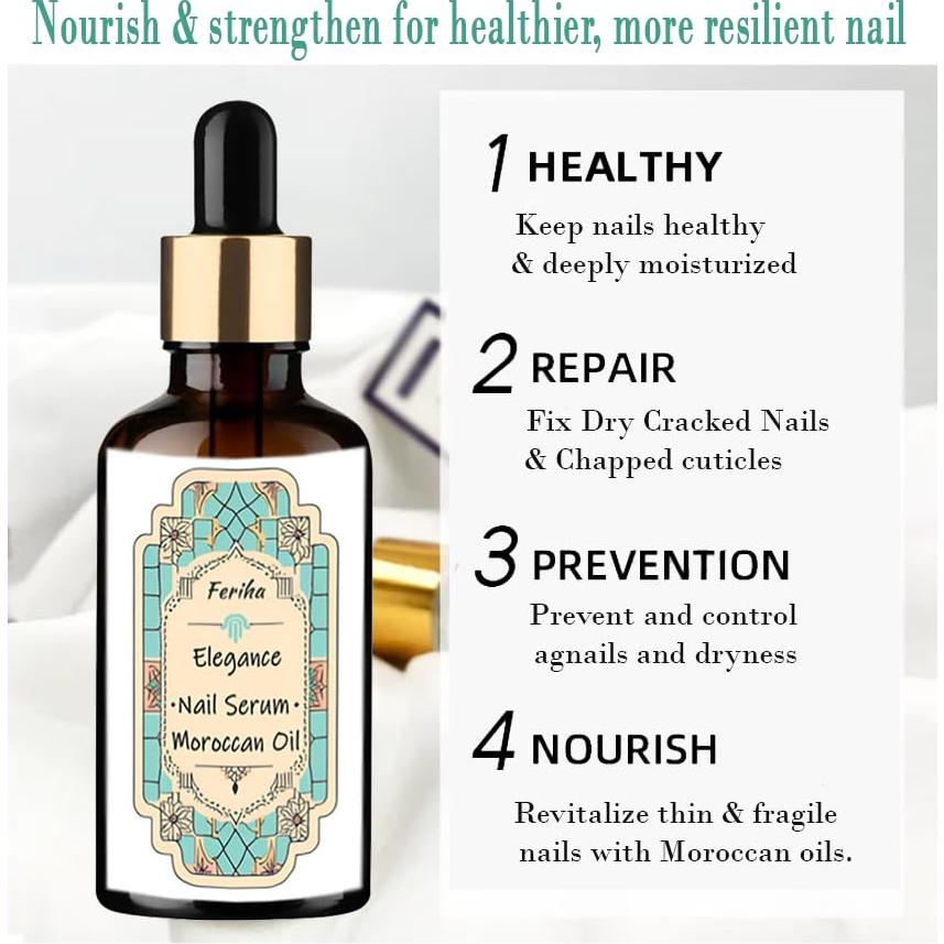 Aceite Reparador de Uñas FERIHA con Argán y Pera Espinosa 111g