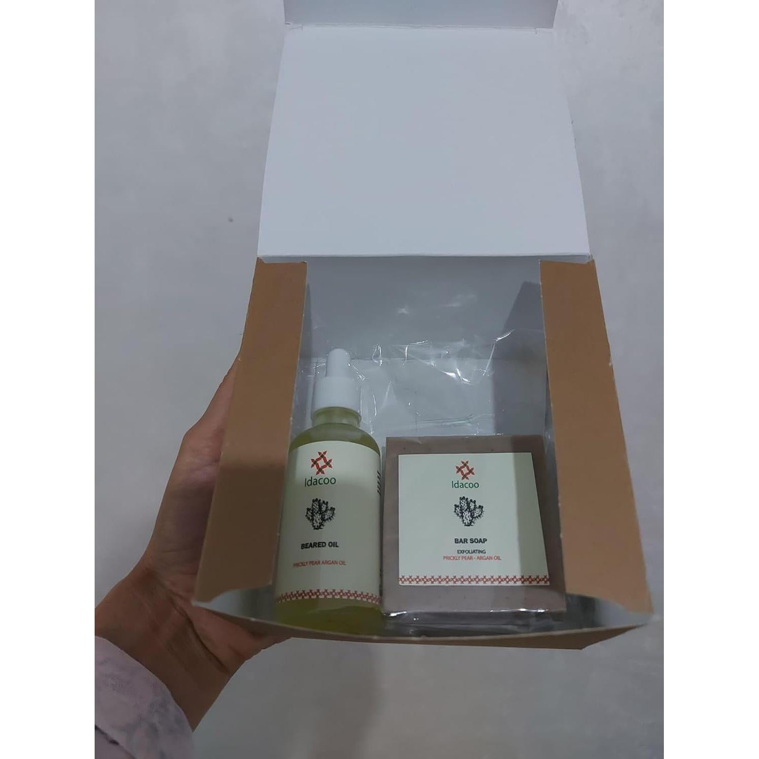 Juego de Cuidado de Barba Idacoo - Jabón y Aceite Natural