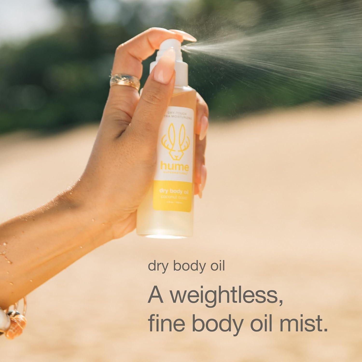 Aceite Corporal Seco HUME SUPERNATURAL 140g - Hidratante Costa de Coco