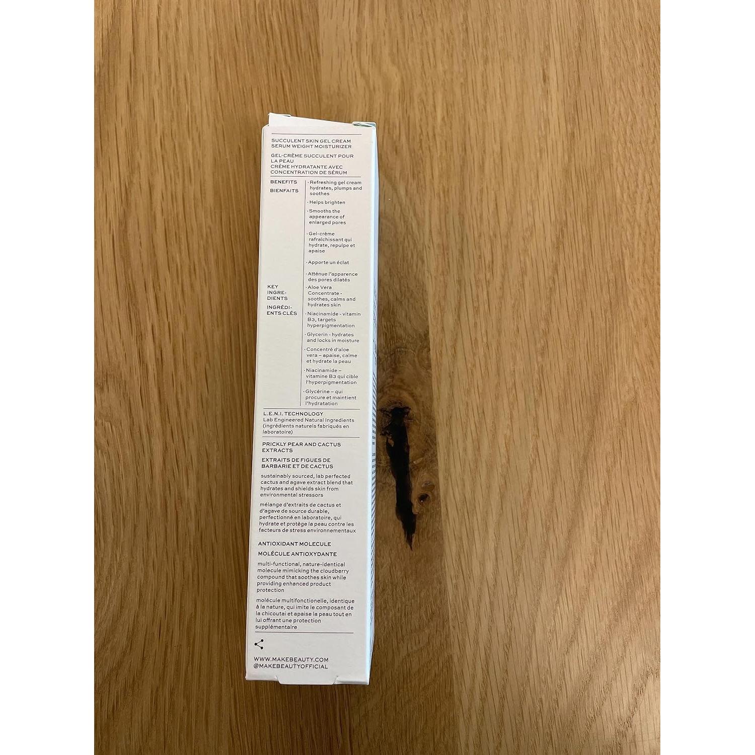 Gel Crema Hidratante Facial MAKE Beauty 50 ml - Cactus y Ácido Hialurónico