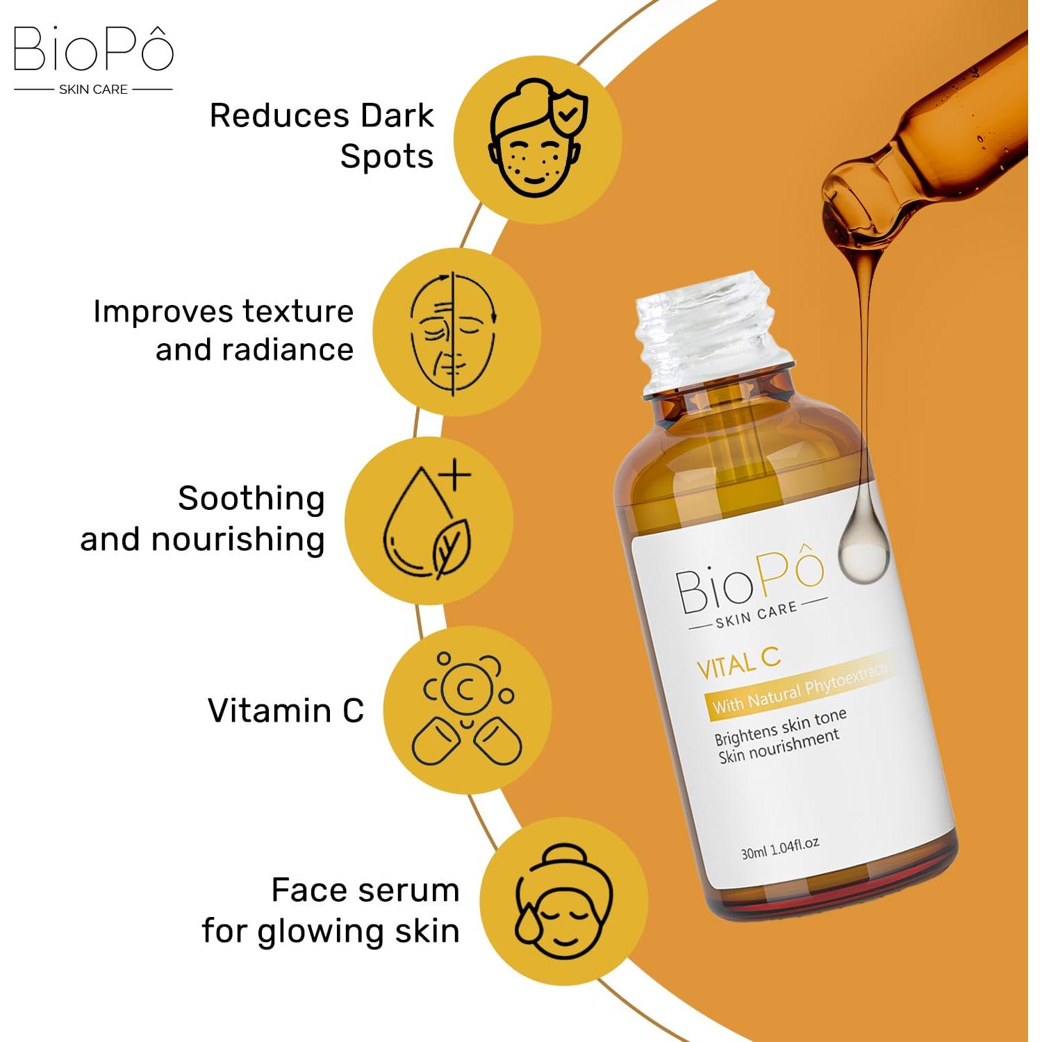 Suero Facial Vital C BioPo 30 ml - Vitamina C y Ácido Hialurónico