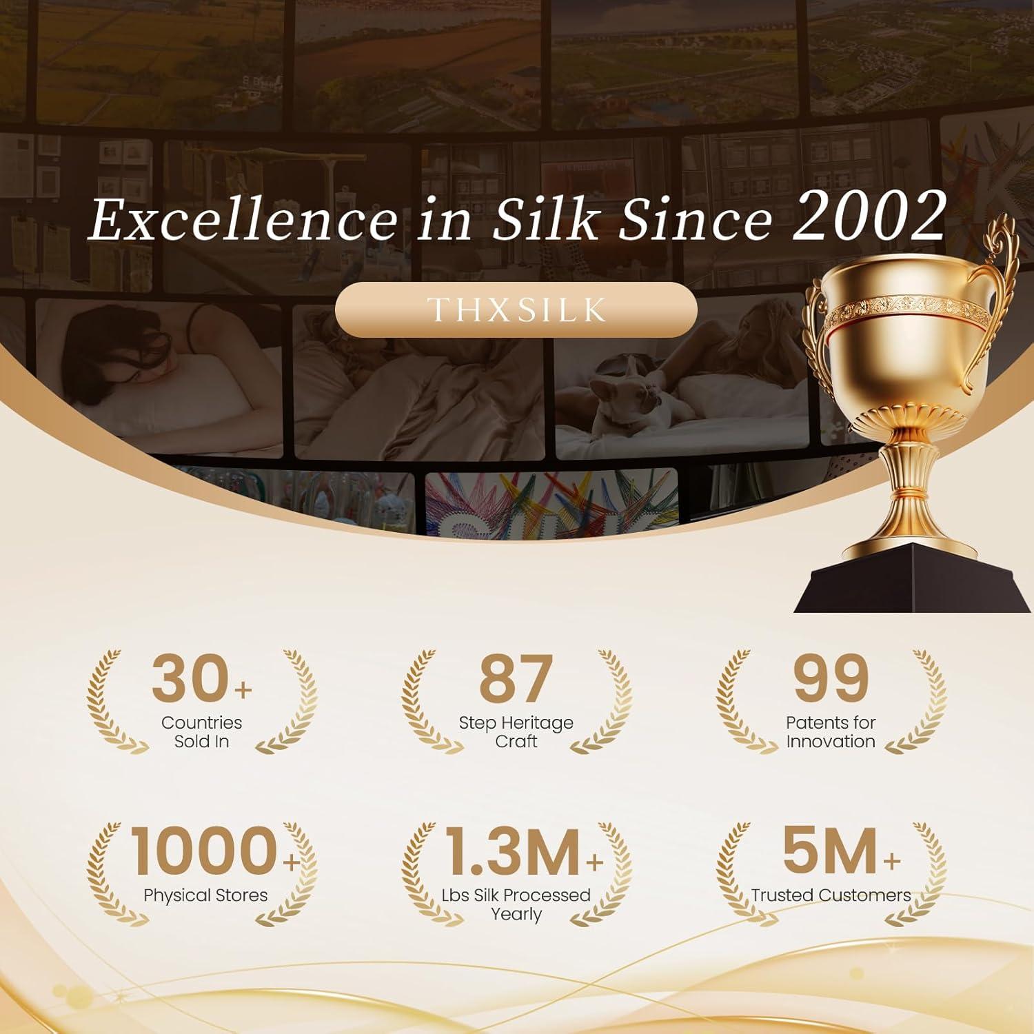 Funda de Edredón THXSILK 100% Seda Morera Individual Dorado