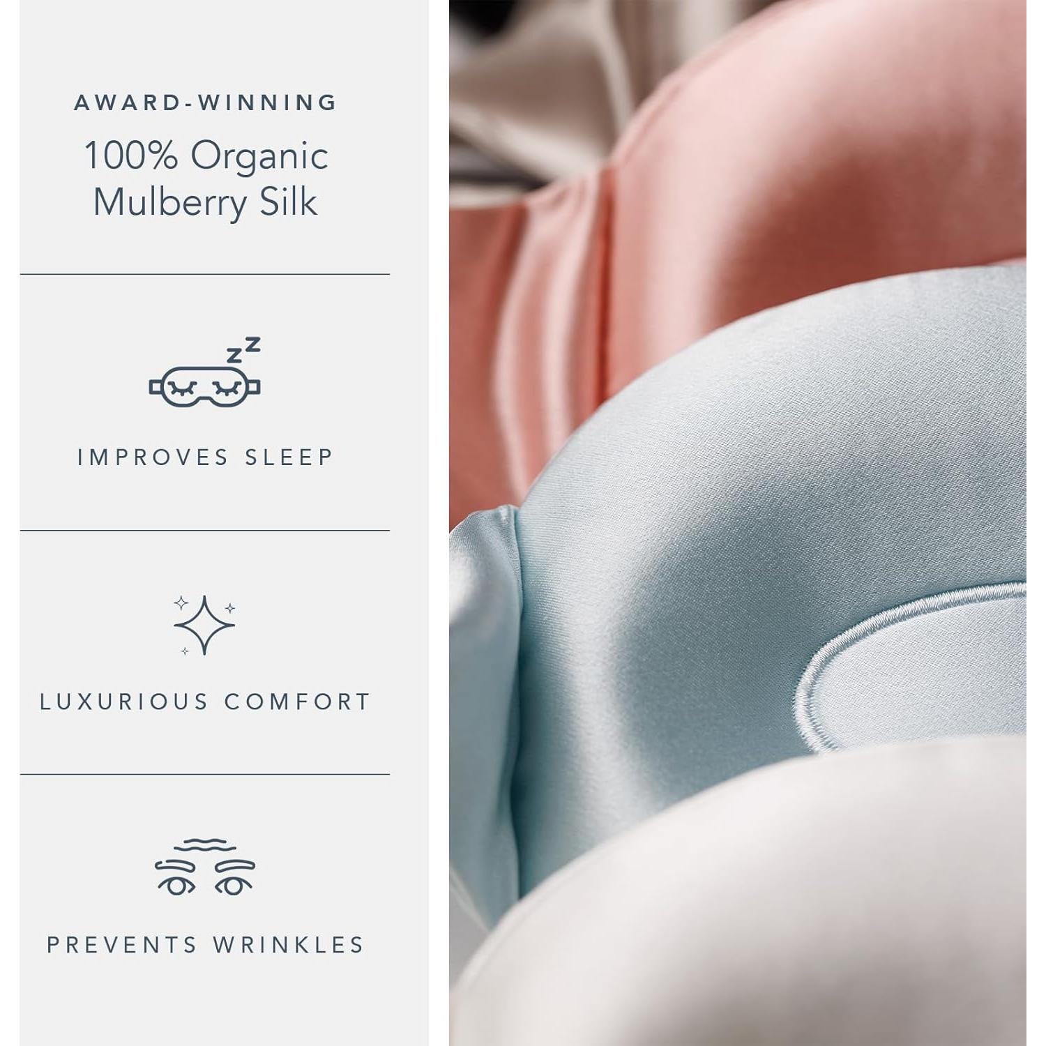 Máscara de Ojos de Seda Pura Fishers Finery 25 Momme Rosa