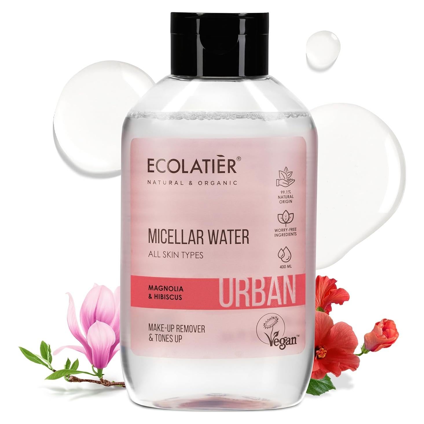 Agua Micelar Ecolatier con Aloe Vera 500ml - Limpiador Facial Vegano
