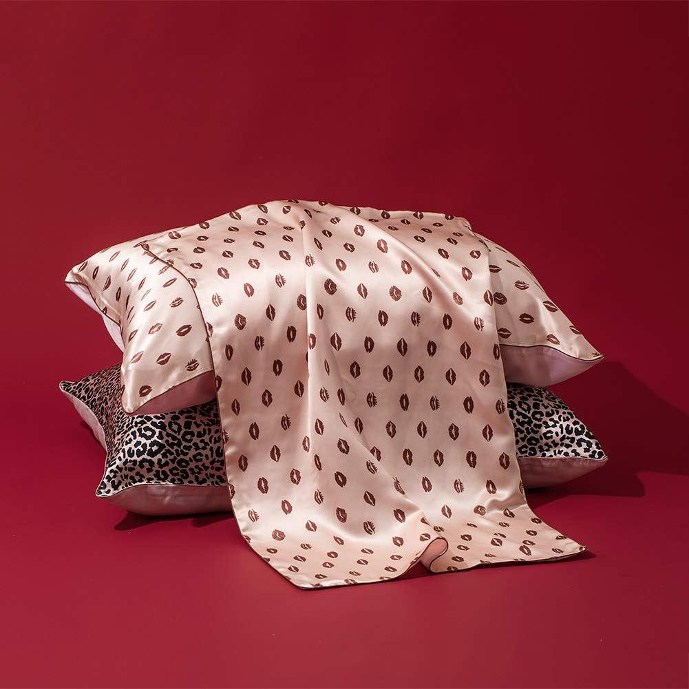 Funda de Almohada de Seda THXSILK Individual 19 Momme Labios Sexy