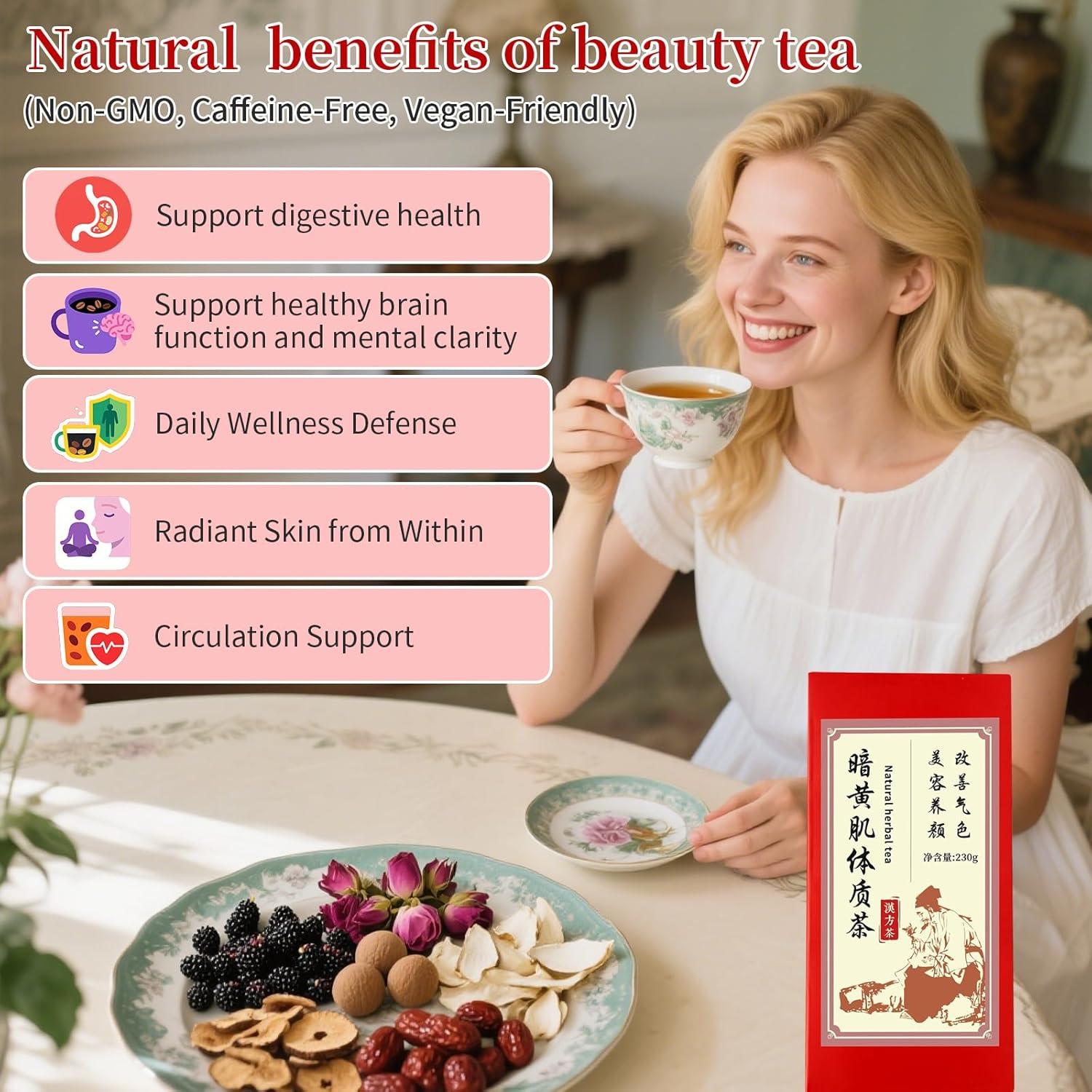 Té de Belleza Radiante Baihuatang 180g - 30 Bolsitas Vegano