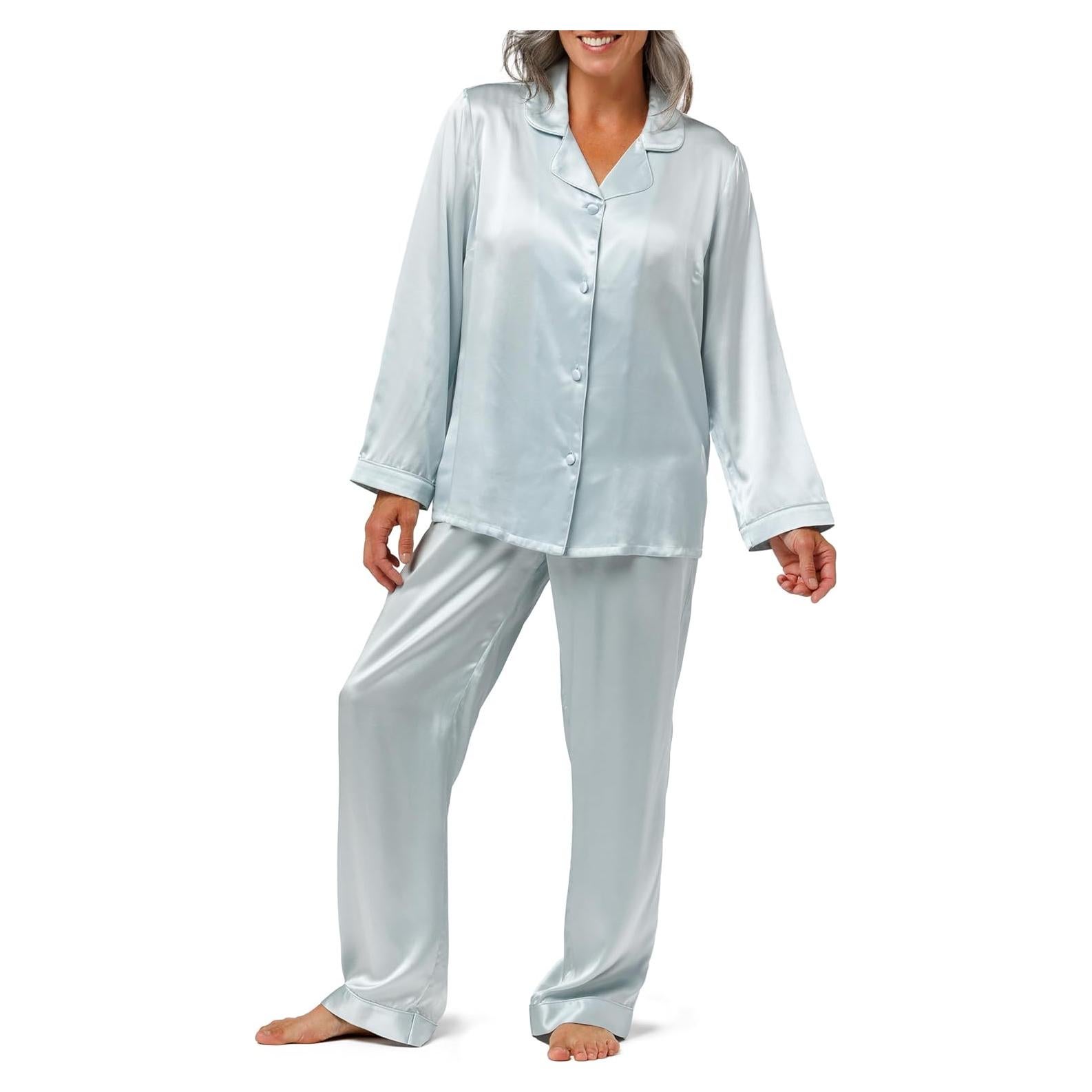 Conjunto de Pijama Largo de Seda 100% Morera Fishers Finery