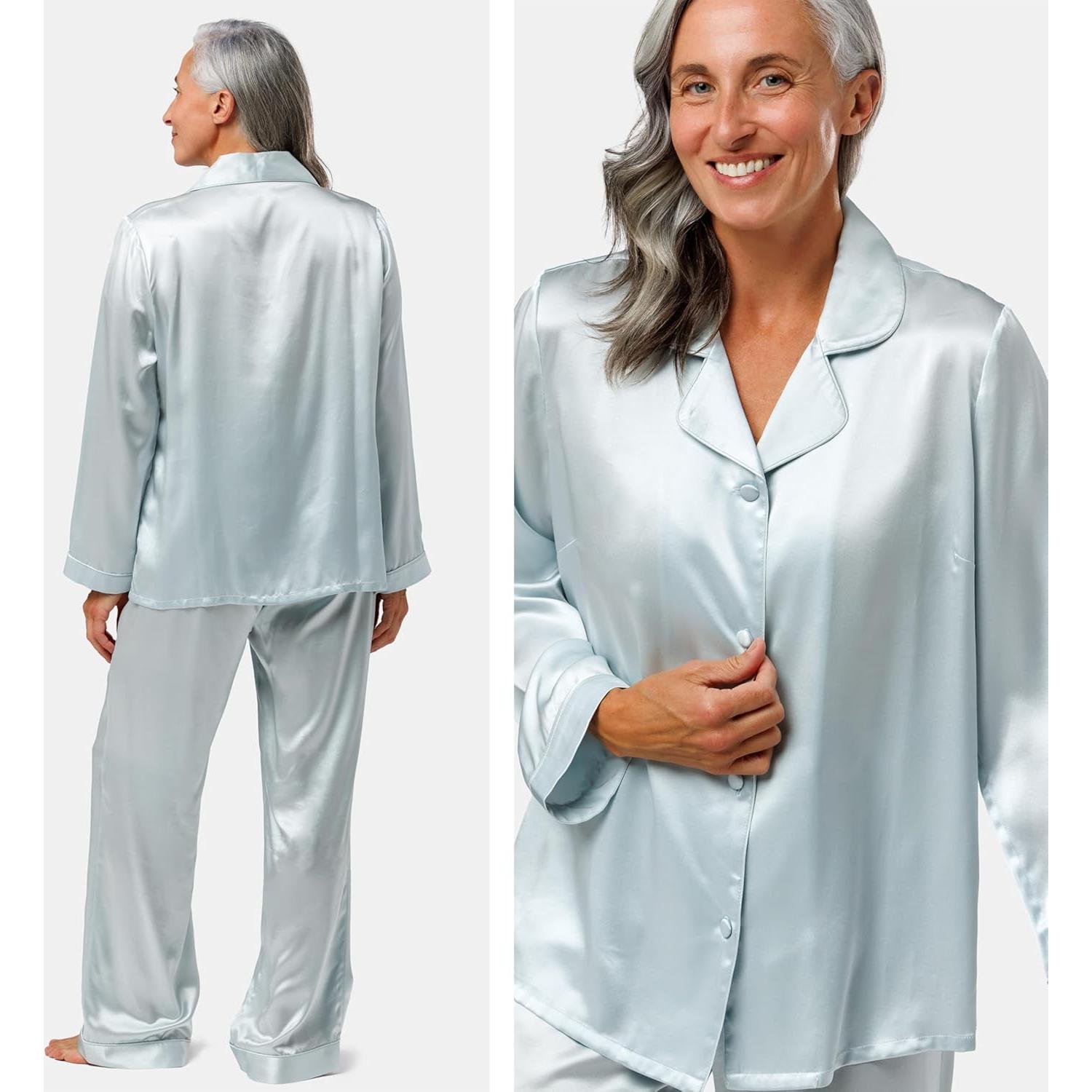 Conjunto de Pijama Largo de Seda 100% Morera Fishers Finery