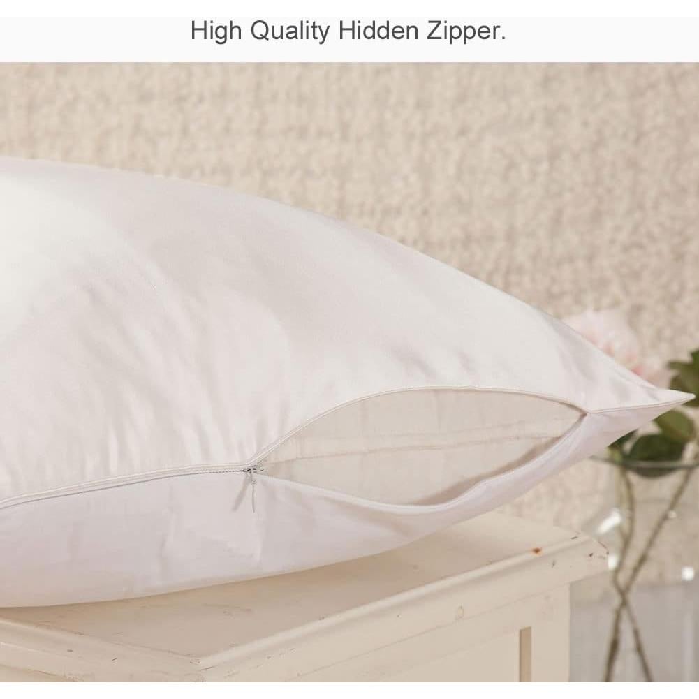 Funda de Almohada de Seda Pura THXSILK Reina Blanco Crema