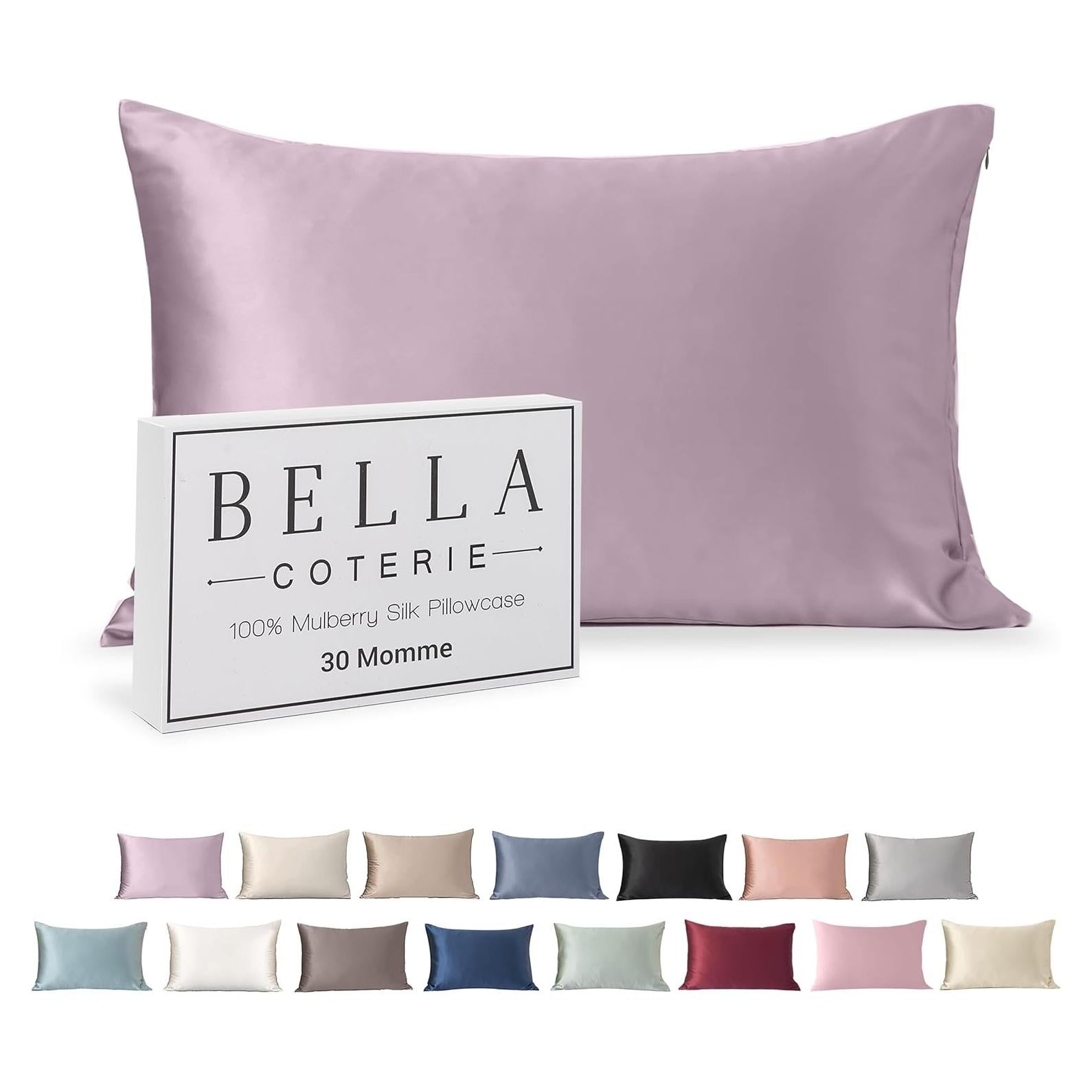 Funda de Almohada de Seda Pura 30 Momme Bella Coterie Reina Lila
