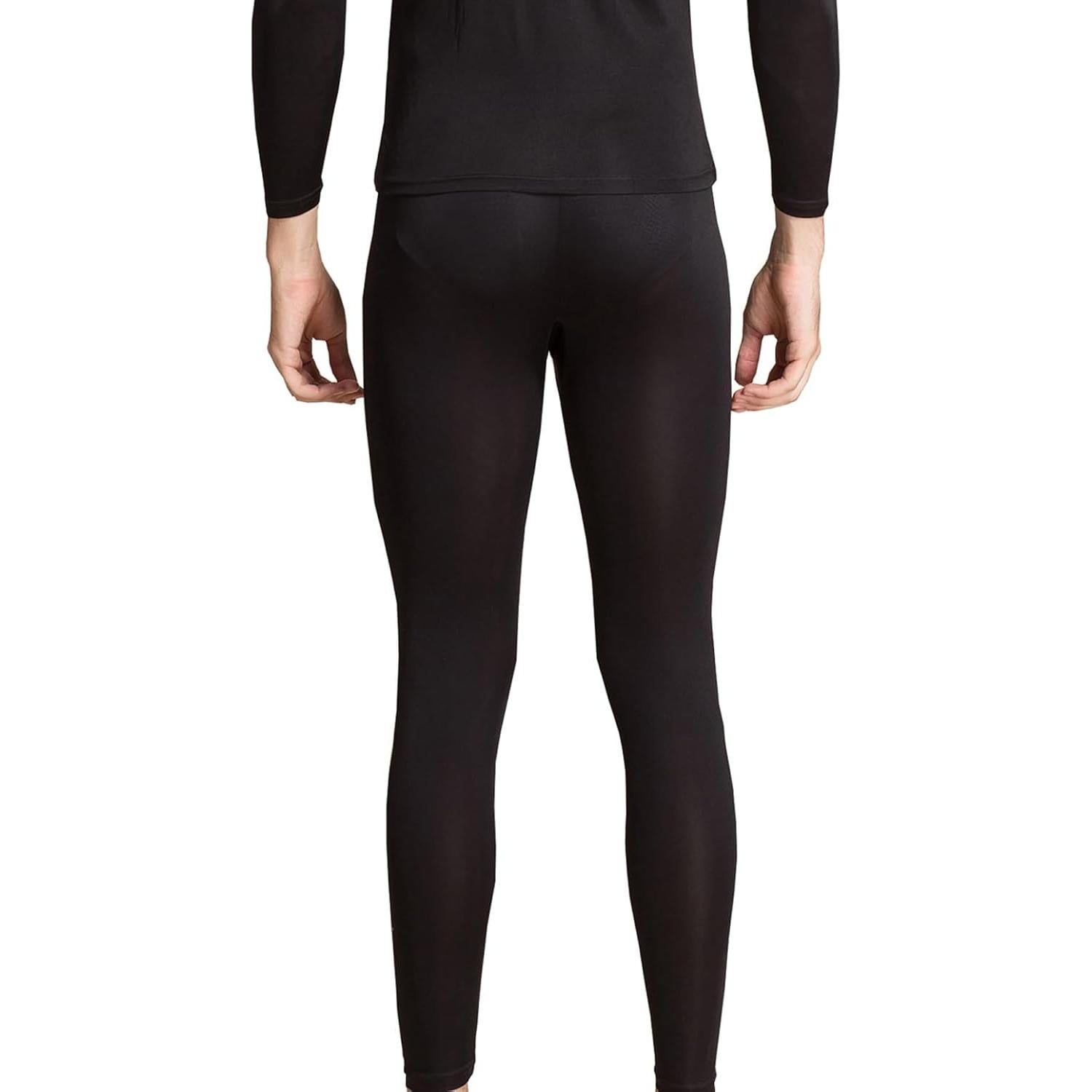 Conjunto de Ropa Interior Térmica de Seda para Hombre METWAY - Negro Grande