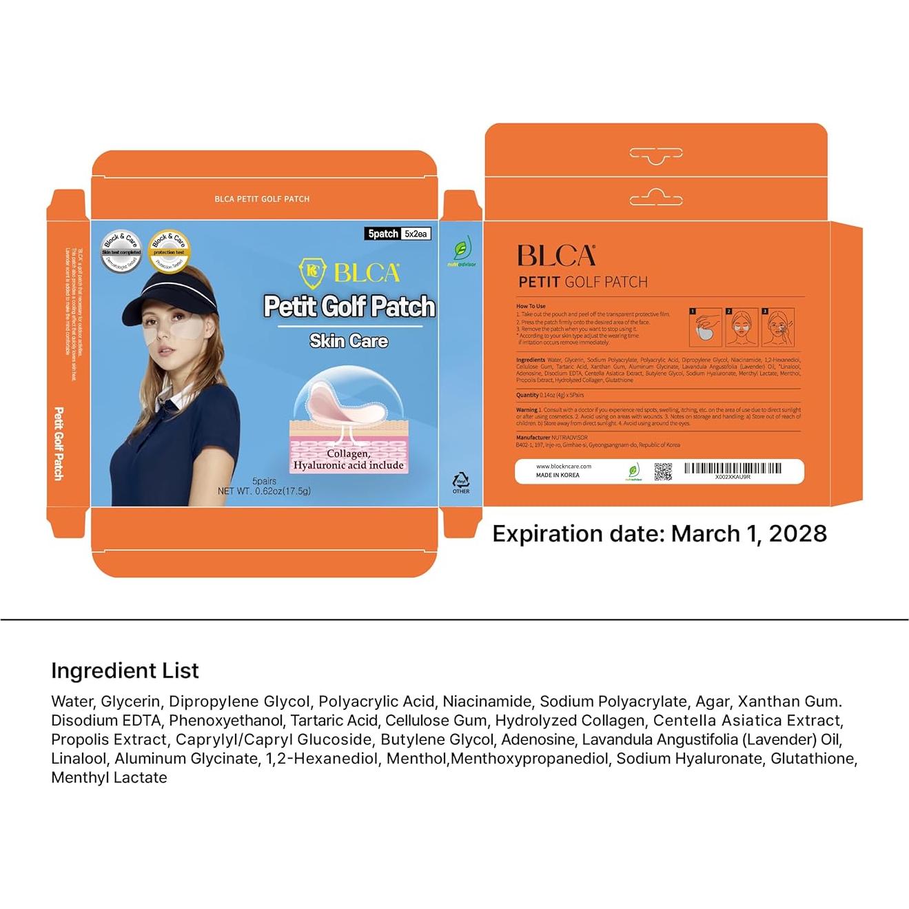 Parches BLOCK&CARE Hidrogel UV 5 Pares para Actividades al Aire Libre