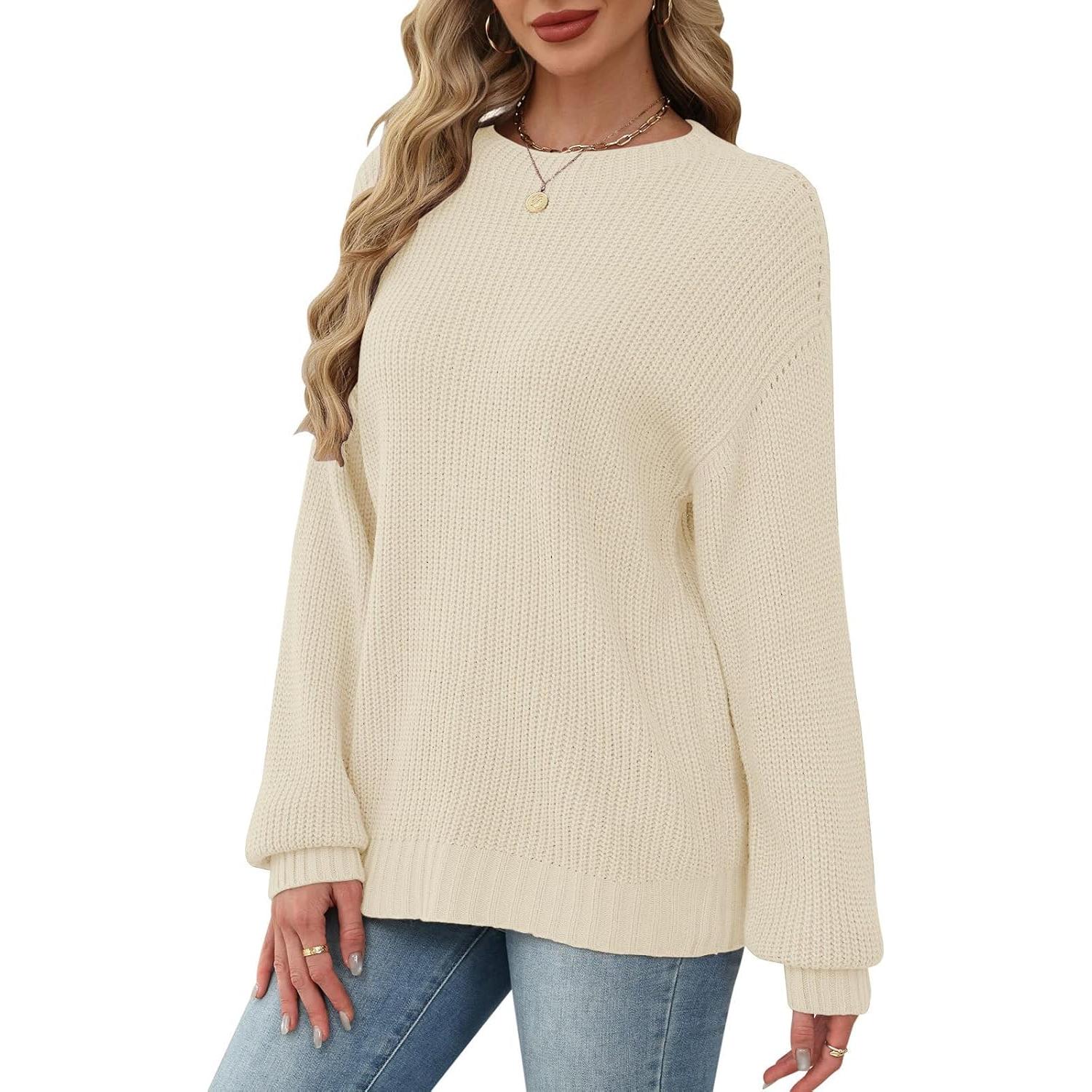 Suéter de Manga Larga Lylinan para Mujeres Talla S-XXL Beige