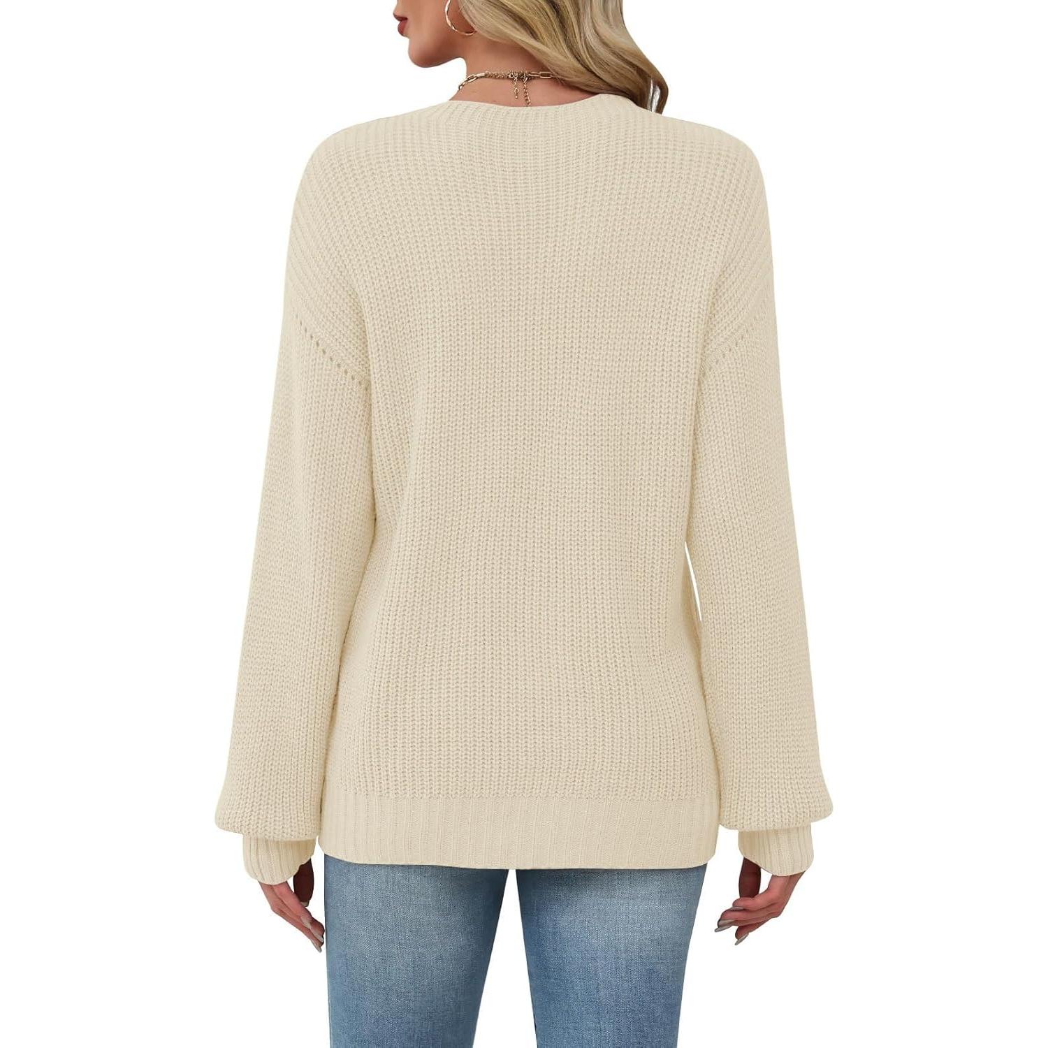 Suéter de Manga Larga Lylinan para Mujeres Talla S-XXL Beige