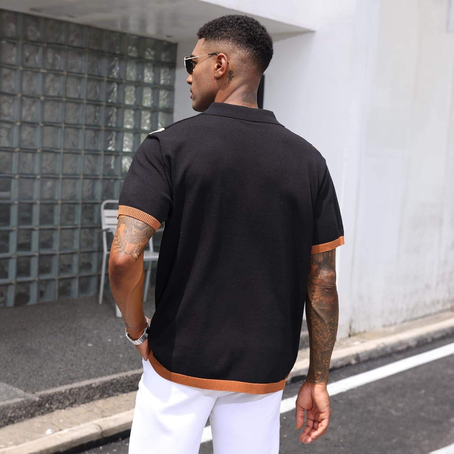 Camisa Polo Vintage para Hombre 3XL Negra - Casual y Ajustada