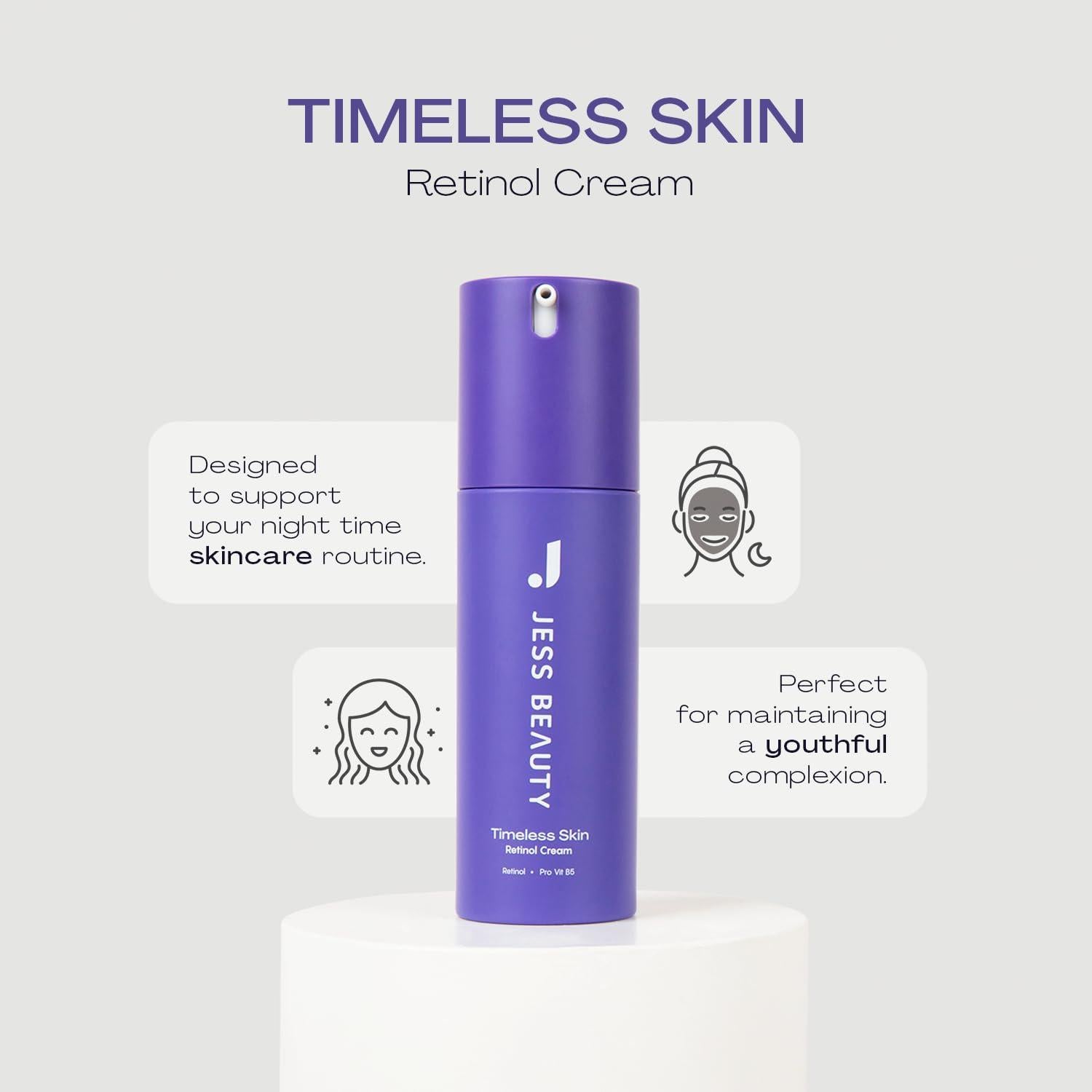 Crema de Retinol JESS BEAUTY 29.57 ml Hidratante Nocturno