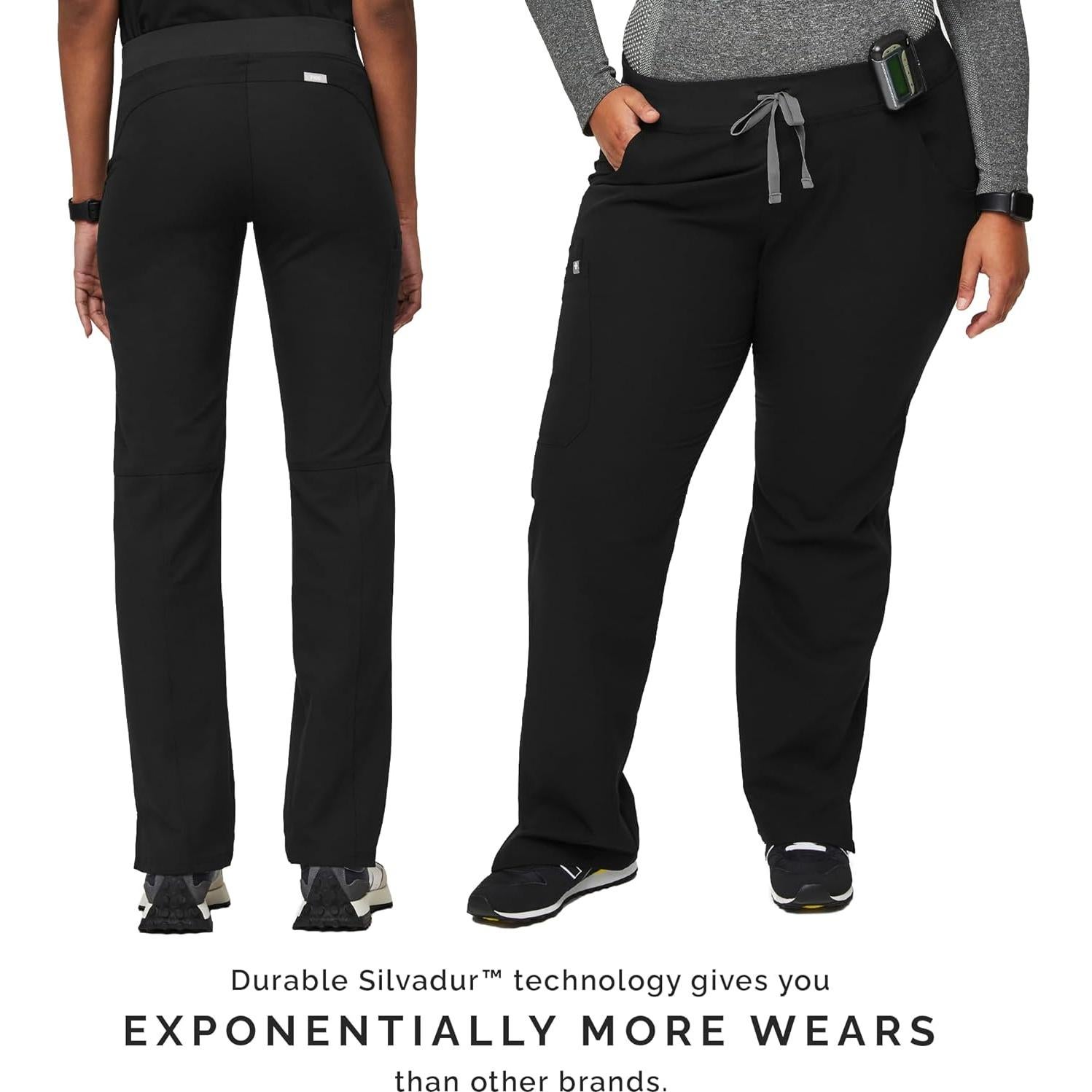 Pantalones de Scrub Cargo FIGS Kade para Mujeres - Negro, 4 Bolsillos