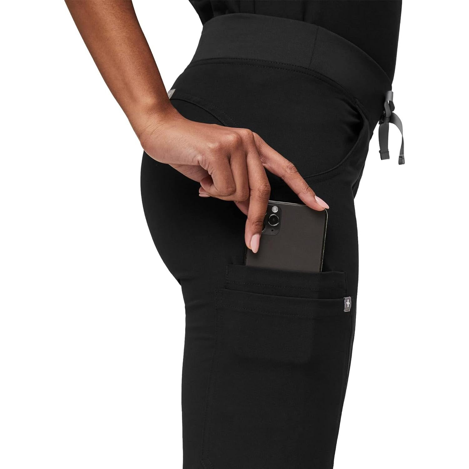 Pantalones de Scrub Cargo FIGS Kade para Mujeres - Negro, 4 Bolsillos