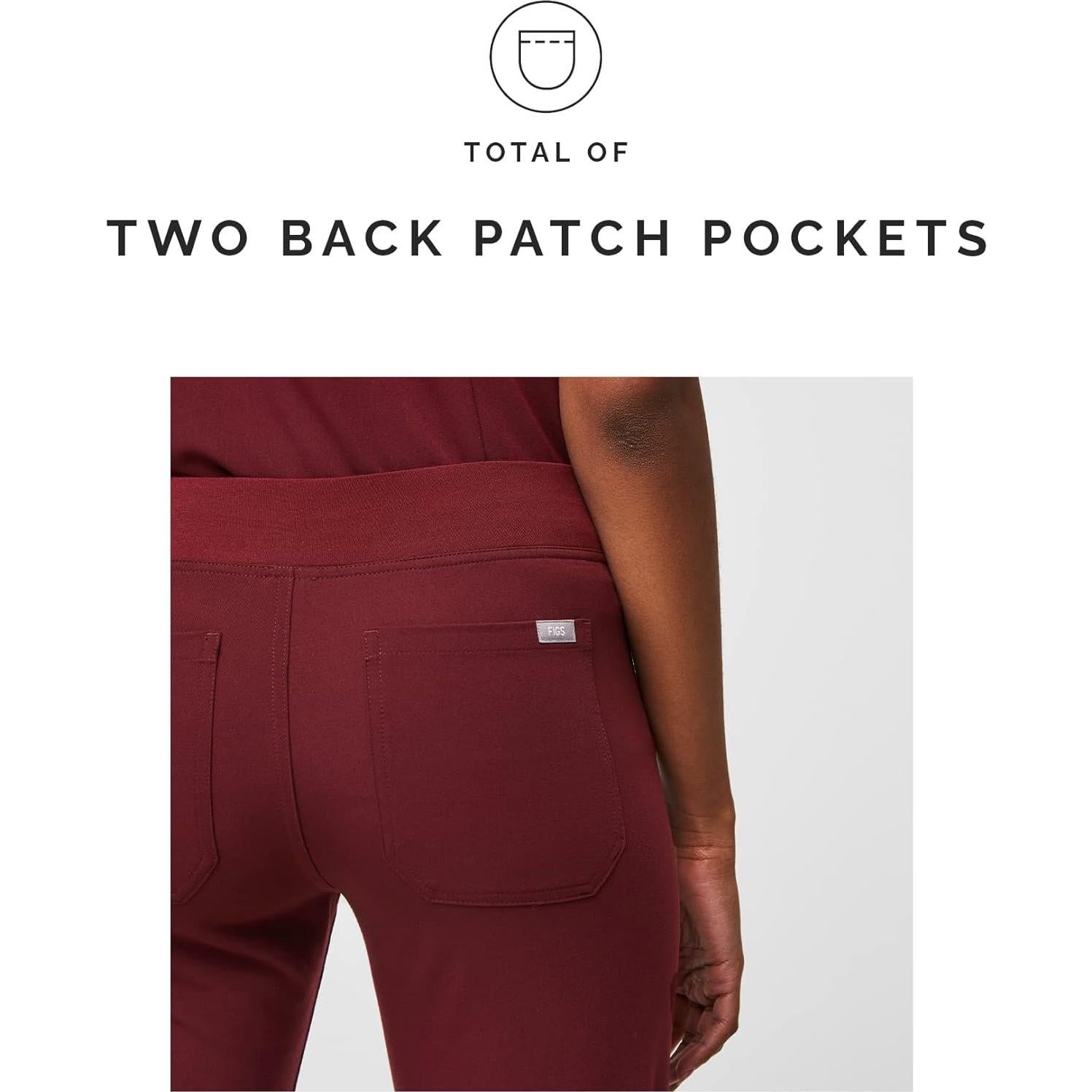 Pantalones de Scrubs FIGS Livingston para Mujeres - Burdeos, Grande