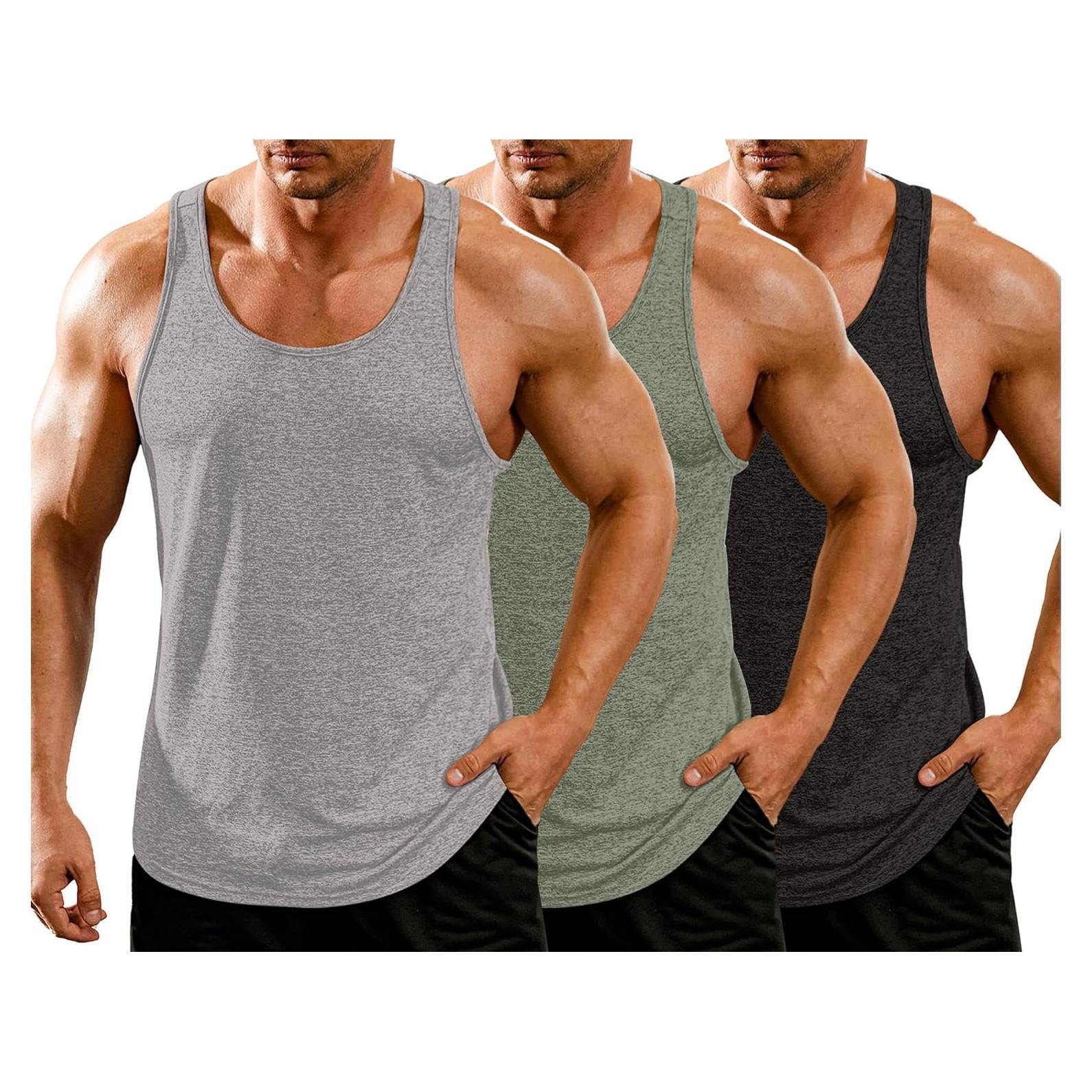 Camisetas Sin Mangas COOFANDY para Hombre 3 Paquetes Y-Back