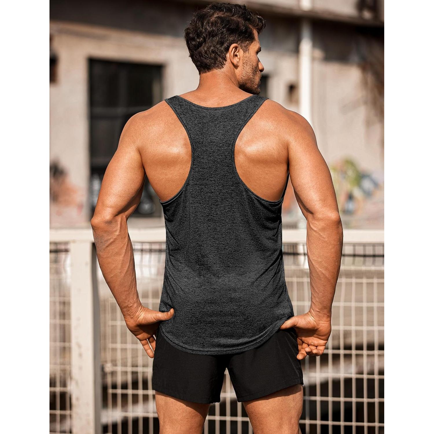 Camisetas Sin Mangas COOFANDY para Hombre 3 Paquetes Y-Back