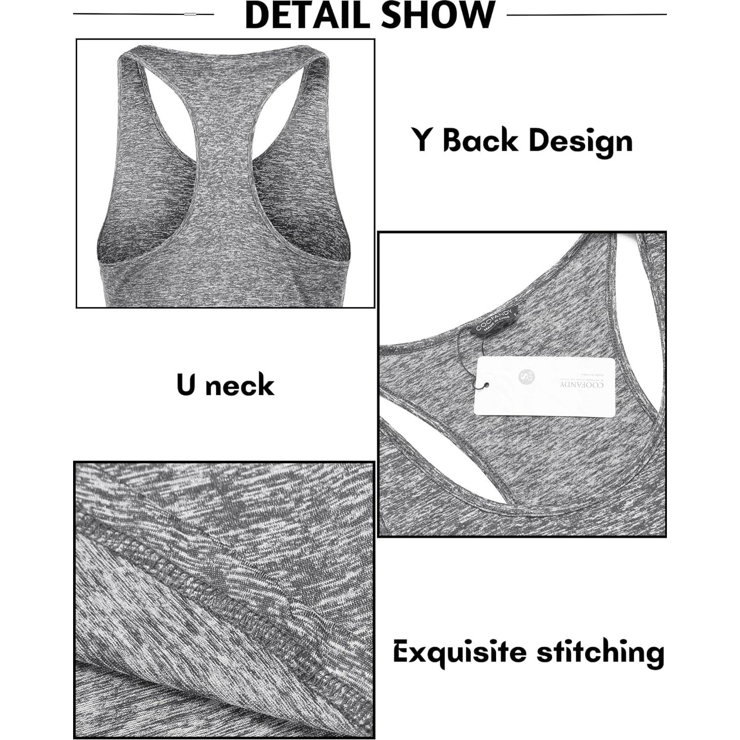 Camisetas Sin Mangas COOFANDY para Hombre 3 Paquetes Y-Back