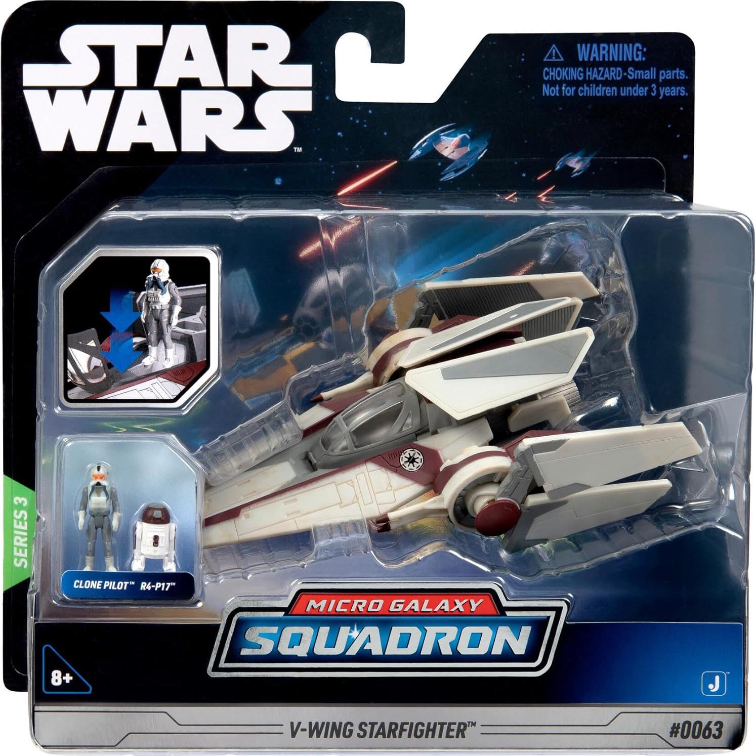 STAR WARS V-Wing Starfighter Jazwares 7,62 cm con Accesorios