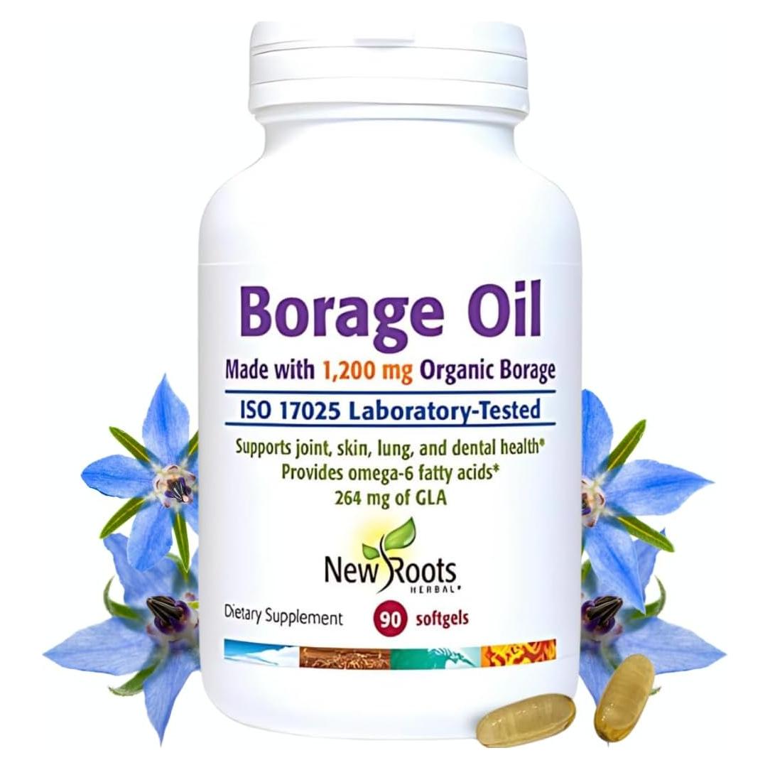 Suplemento Aceite de Borraja Orgánico 1200 mg Nuevas Raíces