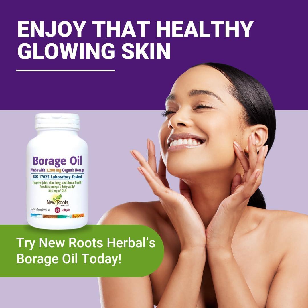 Suplemento Aceite de Borraja Orgánico 1200 mg Nuevas Raíces