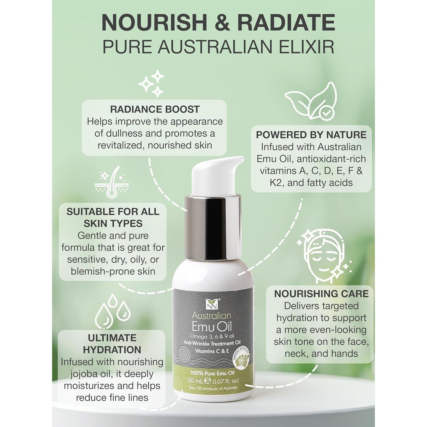 Suero Iluminador de Aceite de Emú Y-Not Natural 50ml