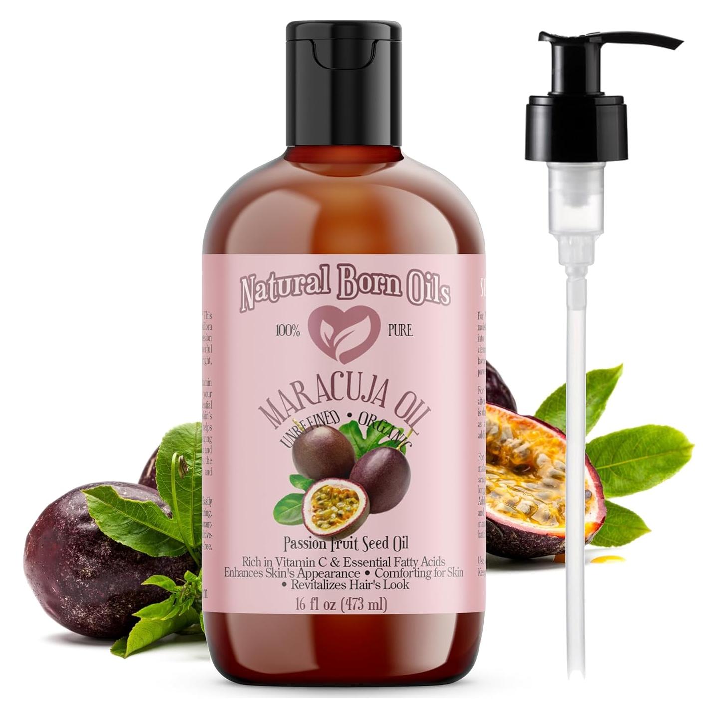 Aceite de Maracuyá Orgánico Natural Born Oils 473ml Prensado en Frío