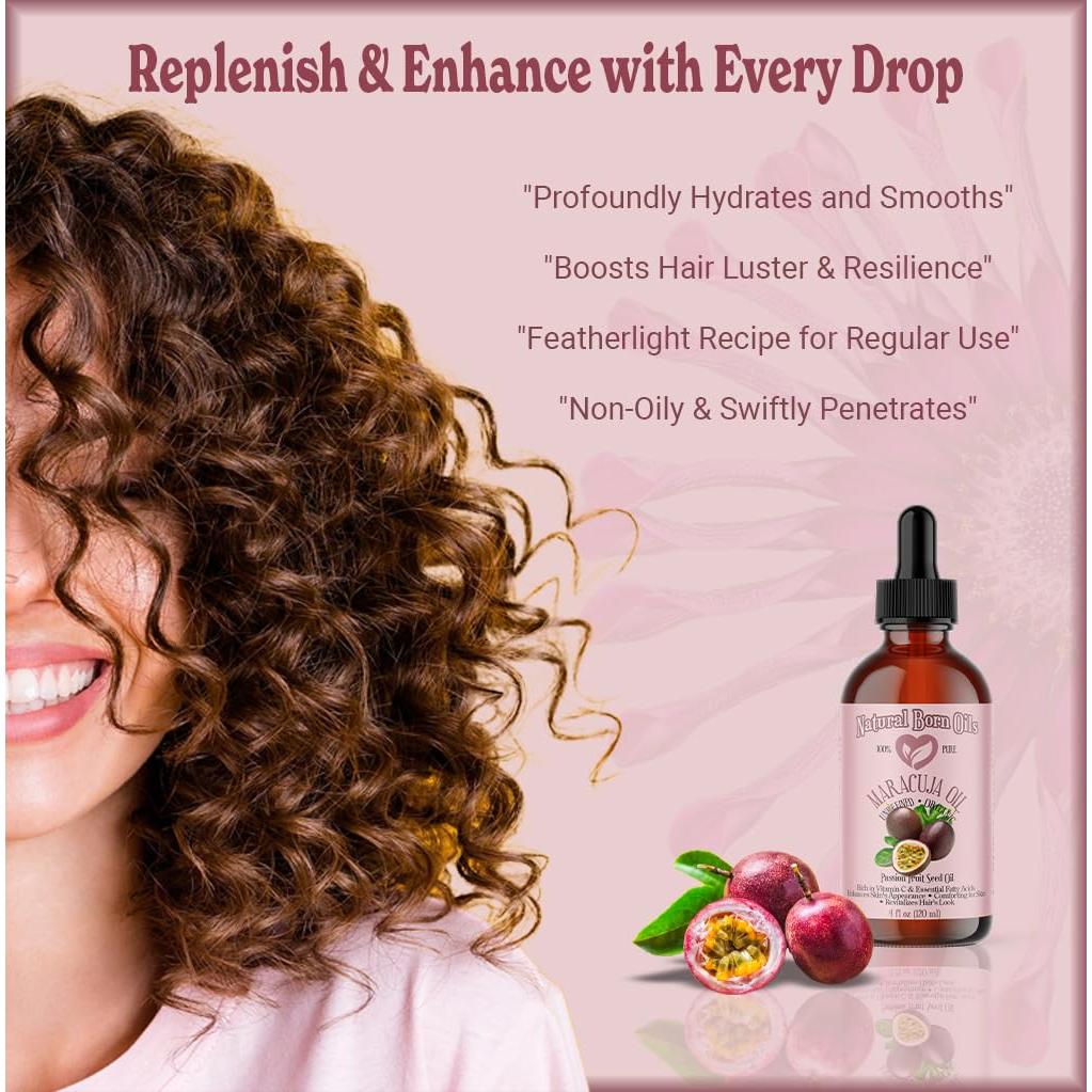 Aceite de Maracuyá Orgánico Natural Born Oils 473ml Prensado en Frío