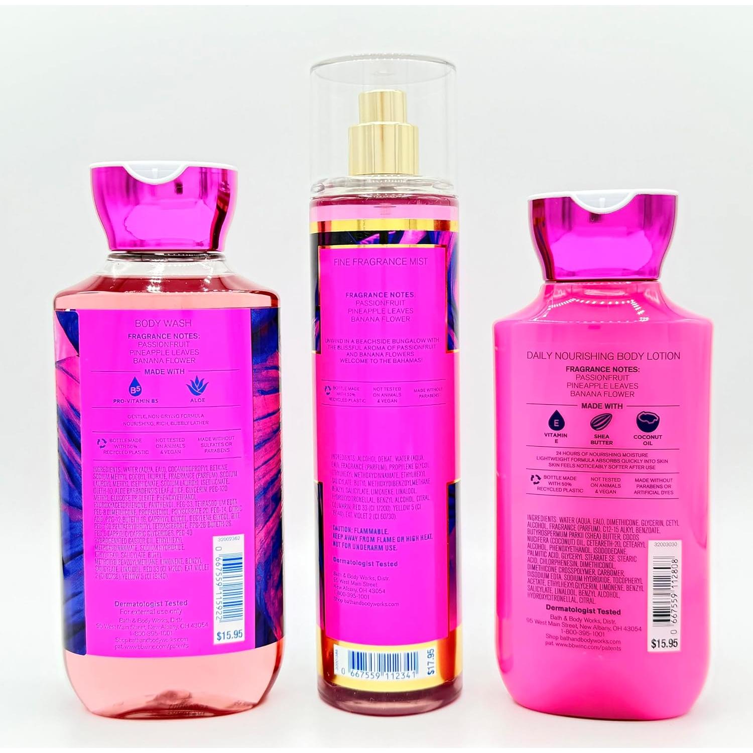 Paquete de baño Bath & Body Works 3 piezas Gel, Bruma y Loción