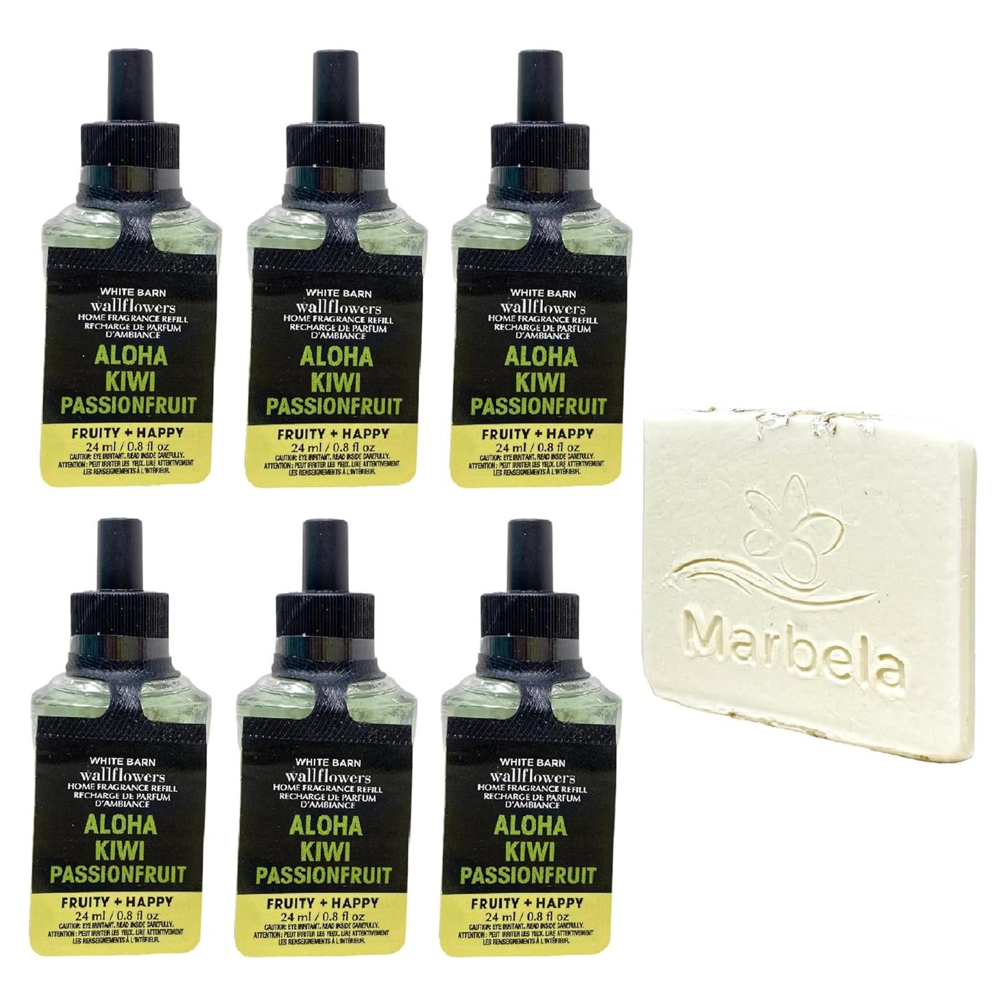 Recargas de Fragancia Aloha Kiwi 6x24mL + Jabón Natural Marbela