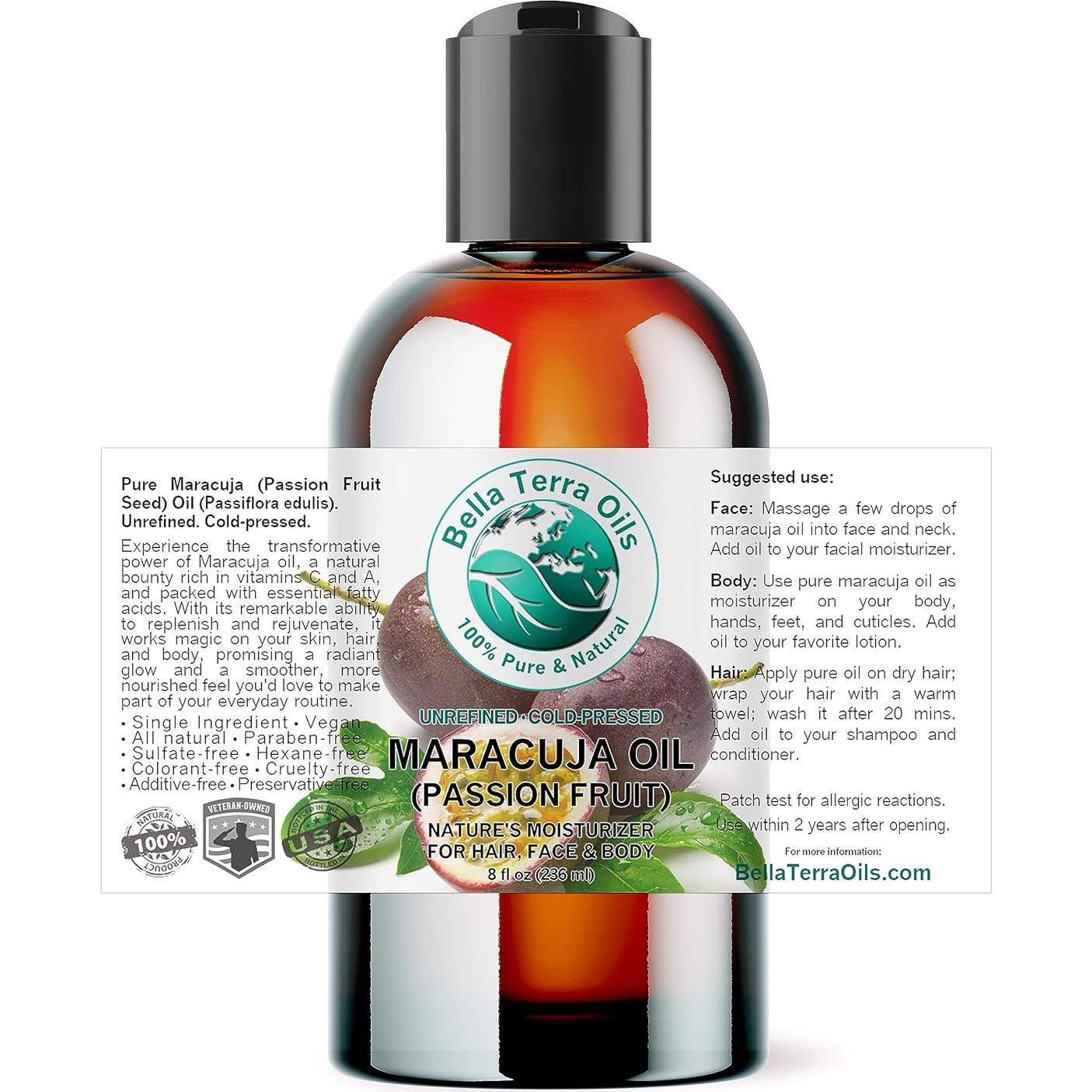 Aceite de Maracuyá Bella Terra 236.6 ml - Hidratante Natural