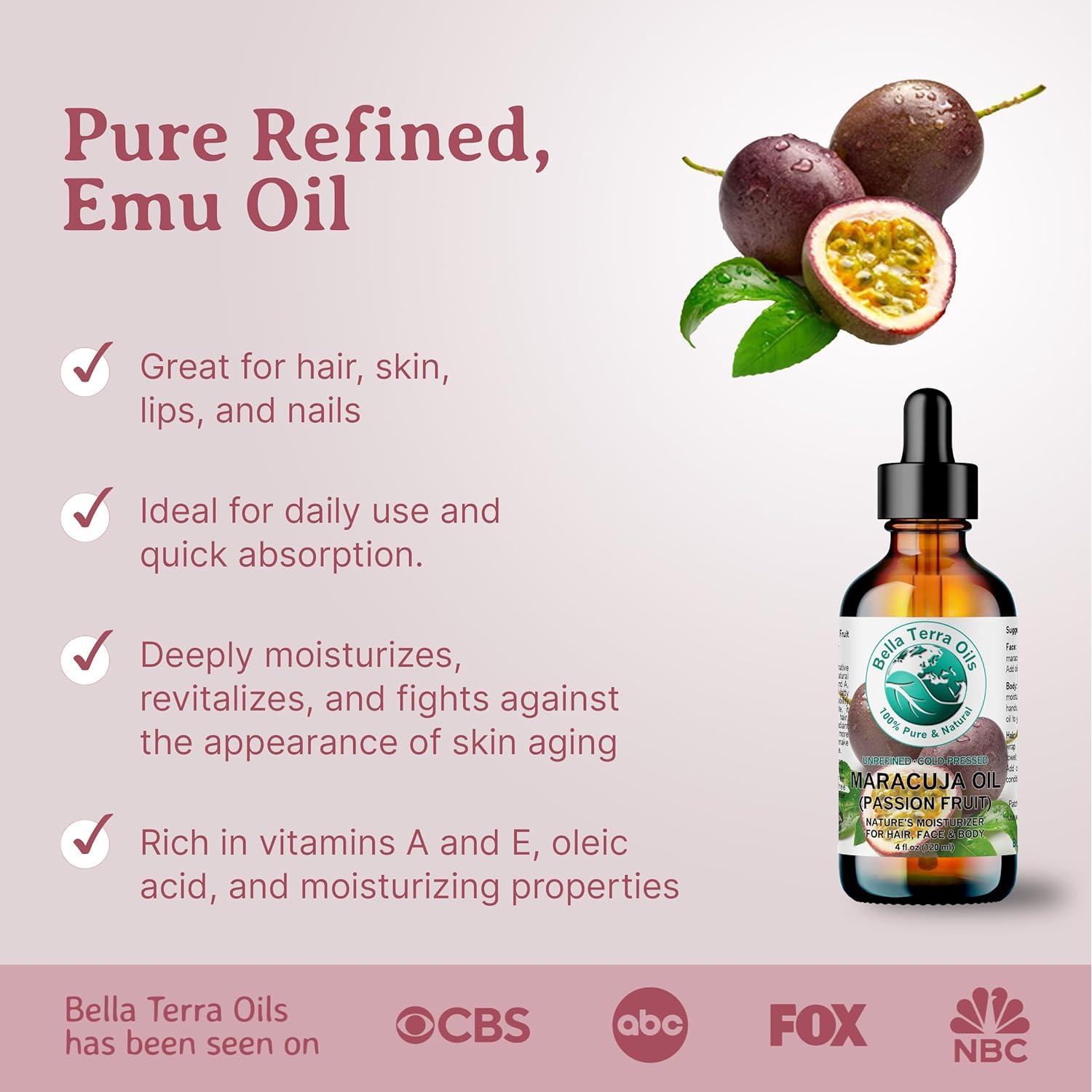 Aceite de Maracuyá Bella Terra 236.6 ml - Hidratante Natural