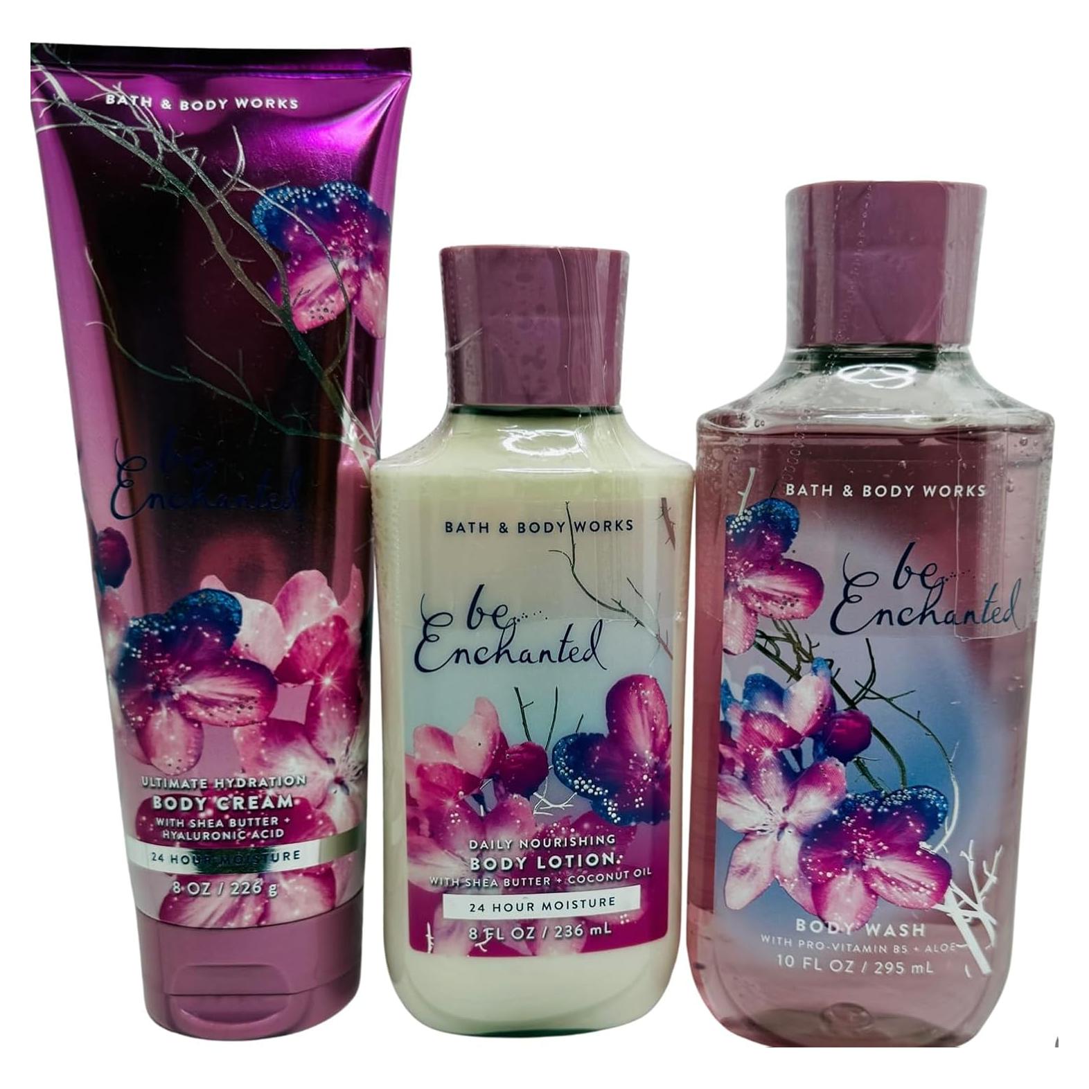 Set de Gel de Baño, Loción y Crema Hidratante Be Enchanted 3 Pzas