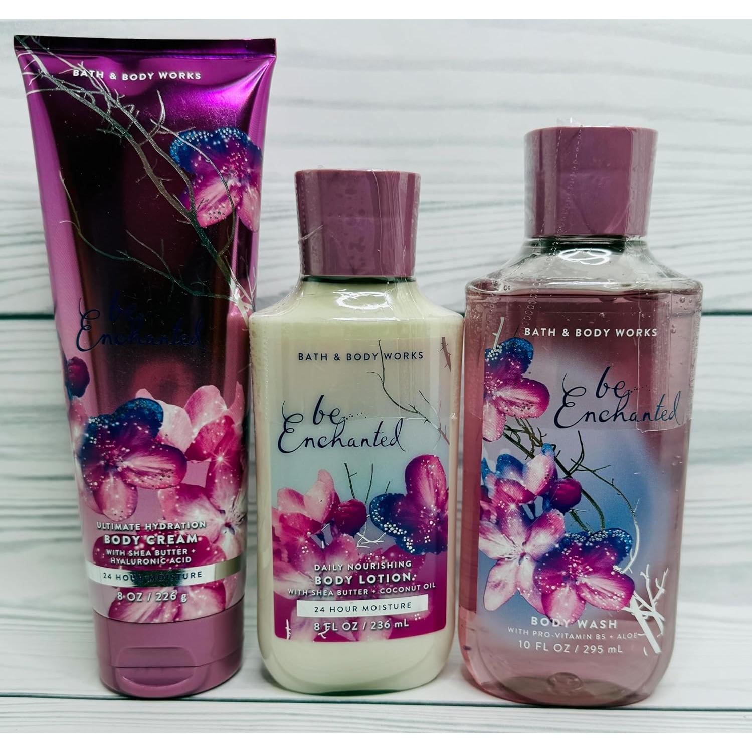 Set de Gel de Baño, Loción y Crema Hidratante Be Enchanted 3 Pzas
