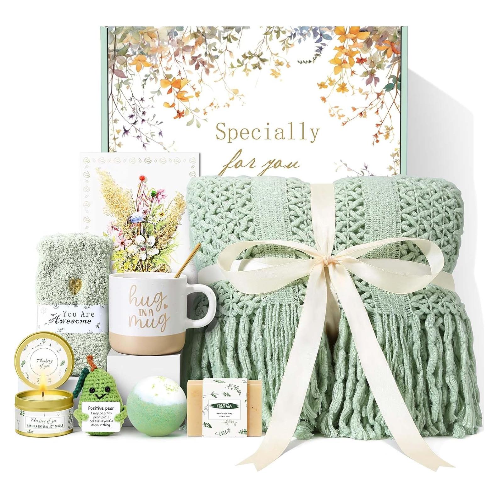 Canasta de Regalo de Spa Kalokey para Mujeres - Verde Salvia