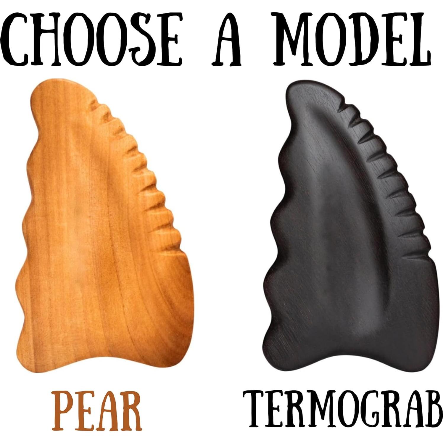 Masajeador Gua Sha de Madera ZAMASMEL Pera 11x7cm Antienvejecimiento