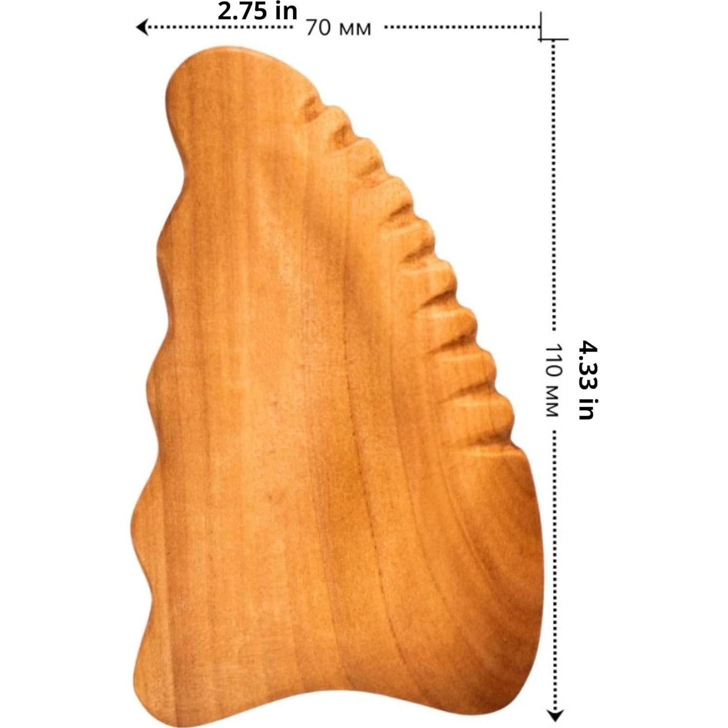 Masajeador Gua Sha de Madera ZAMASMEL Pera 11x7cm Antienvejecimiento
