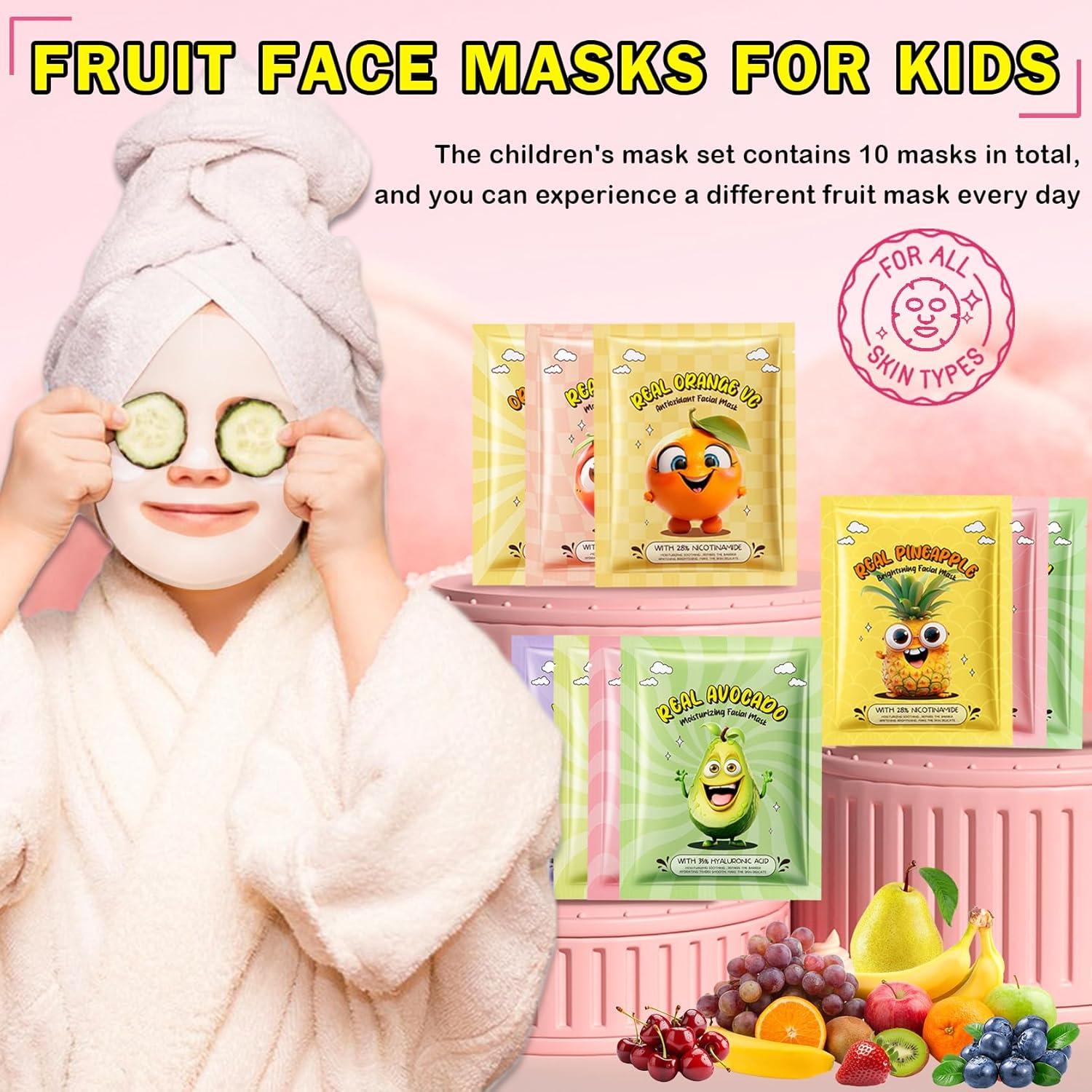 Paquete de 10 Mascarillas Faciales de Frutas LZXLUKGIR