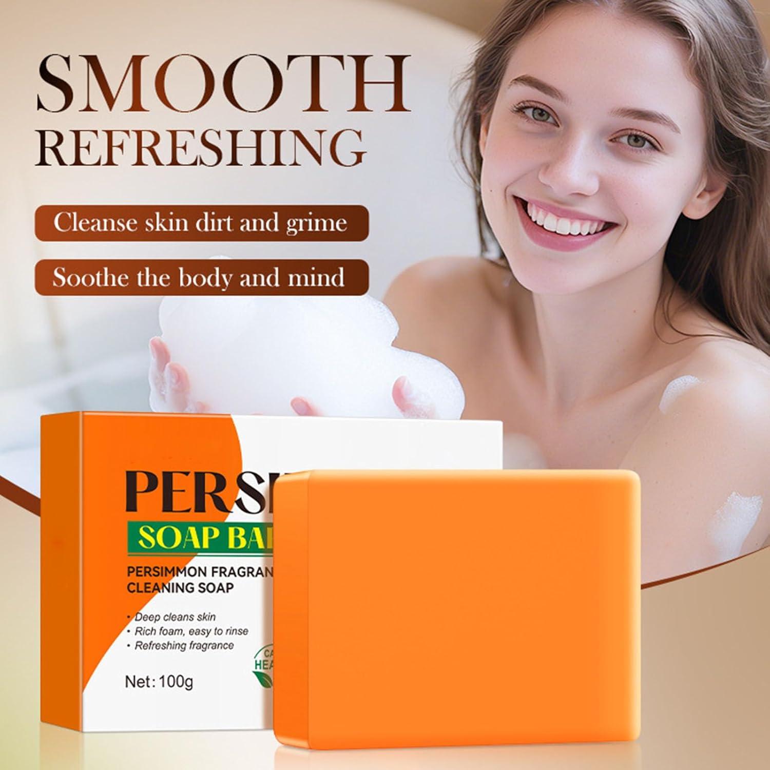 Jabón Natural de Persimón Japonés YUJIEEYAYD para Cara y Cuerpo