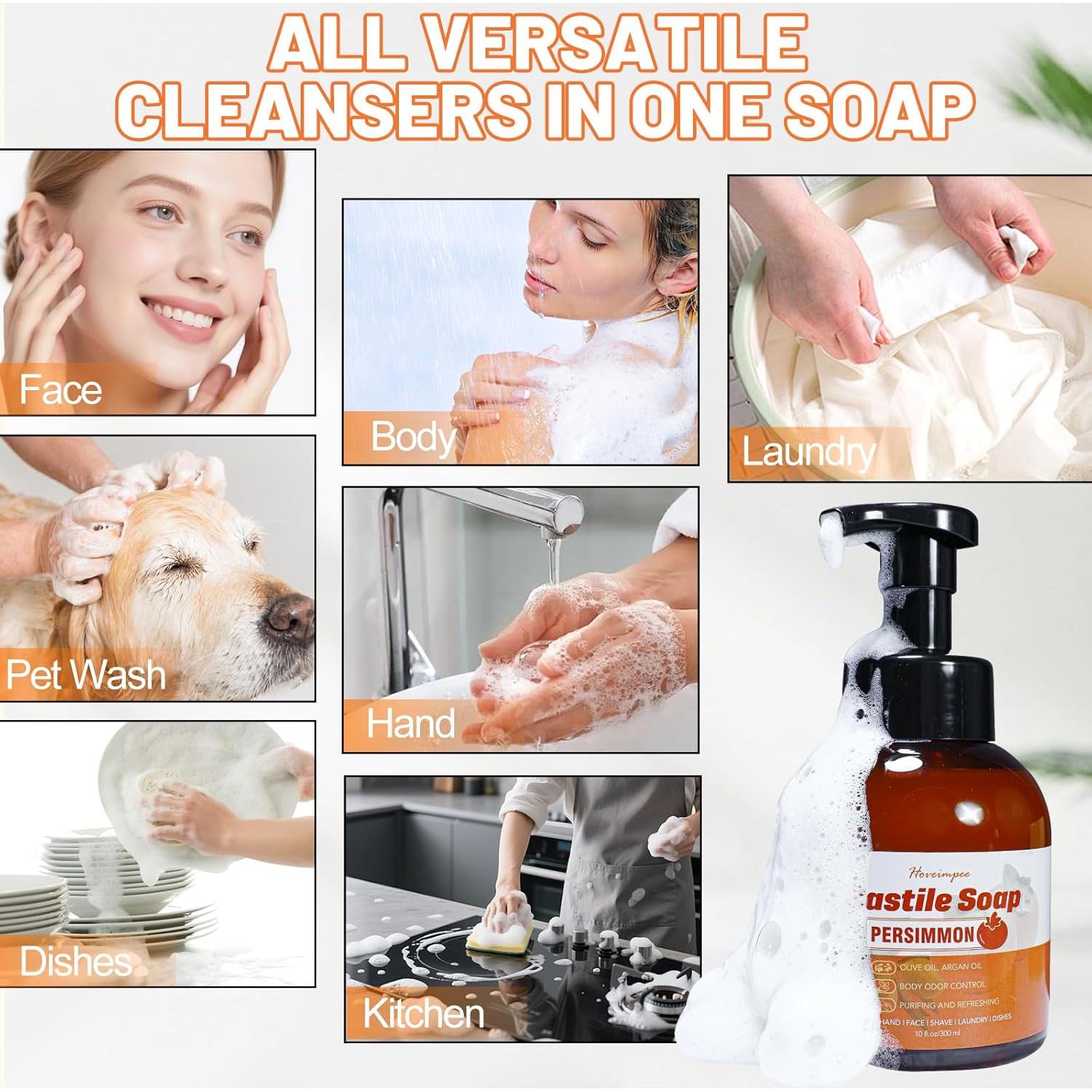 Base de Jabón Líquido de Castilla Hoveimpee 1200 ml con Persimón